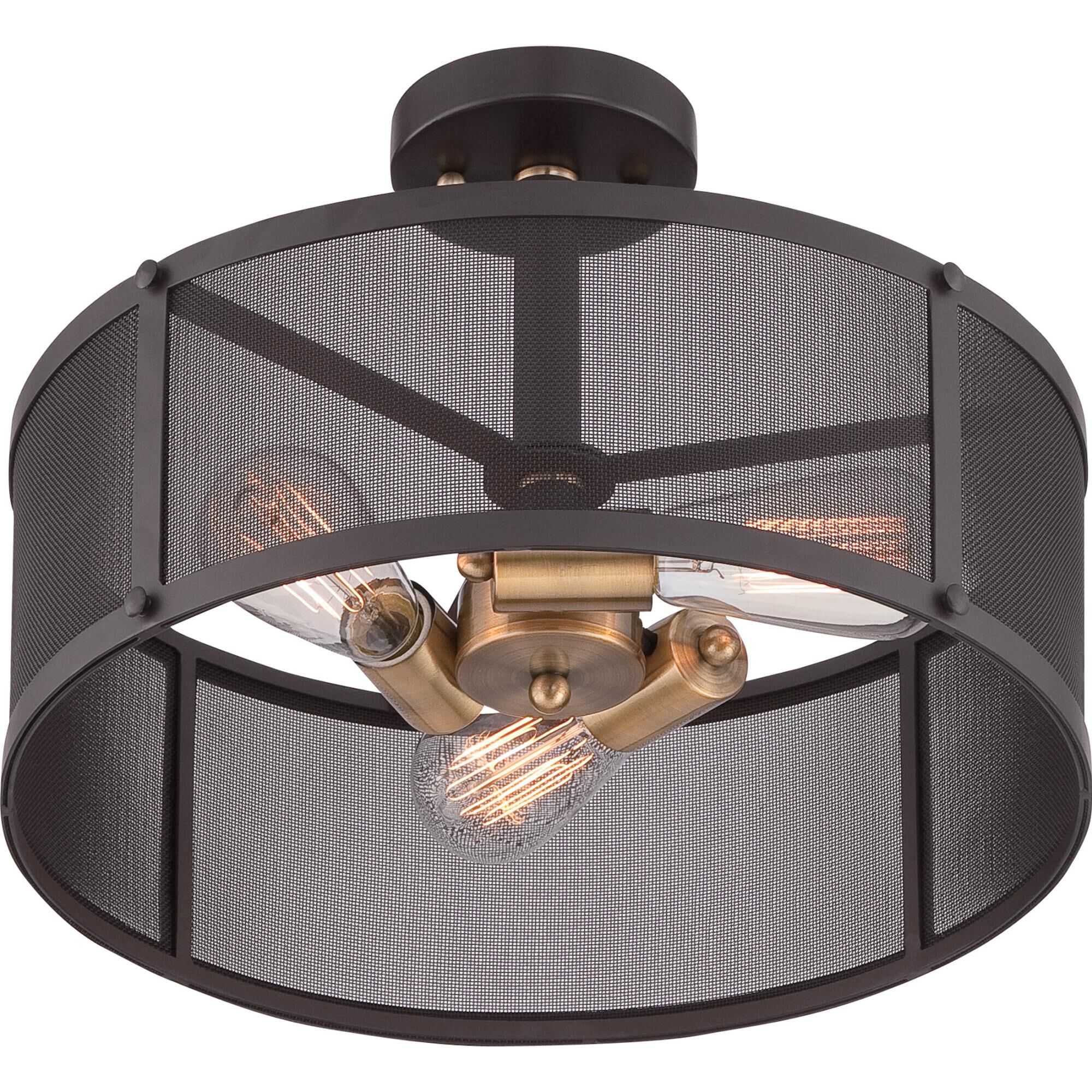 Union Station 16 Inch 3 Light Semi Flush Mount by Quoizel