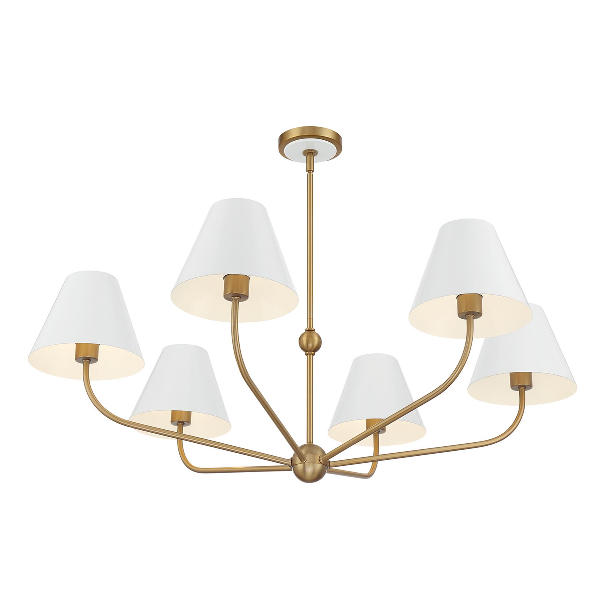 Shown in Vibrant Gold and White finish and Steel shade