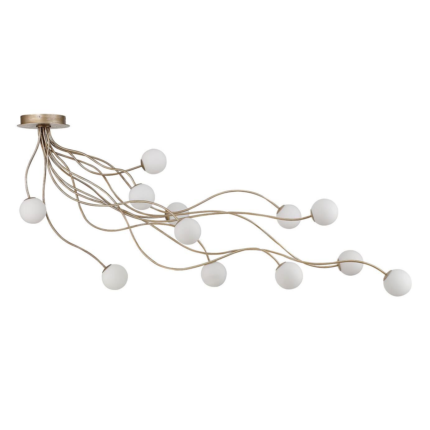 Shown in Antique Gold finish and Opal Etched glass