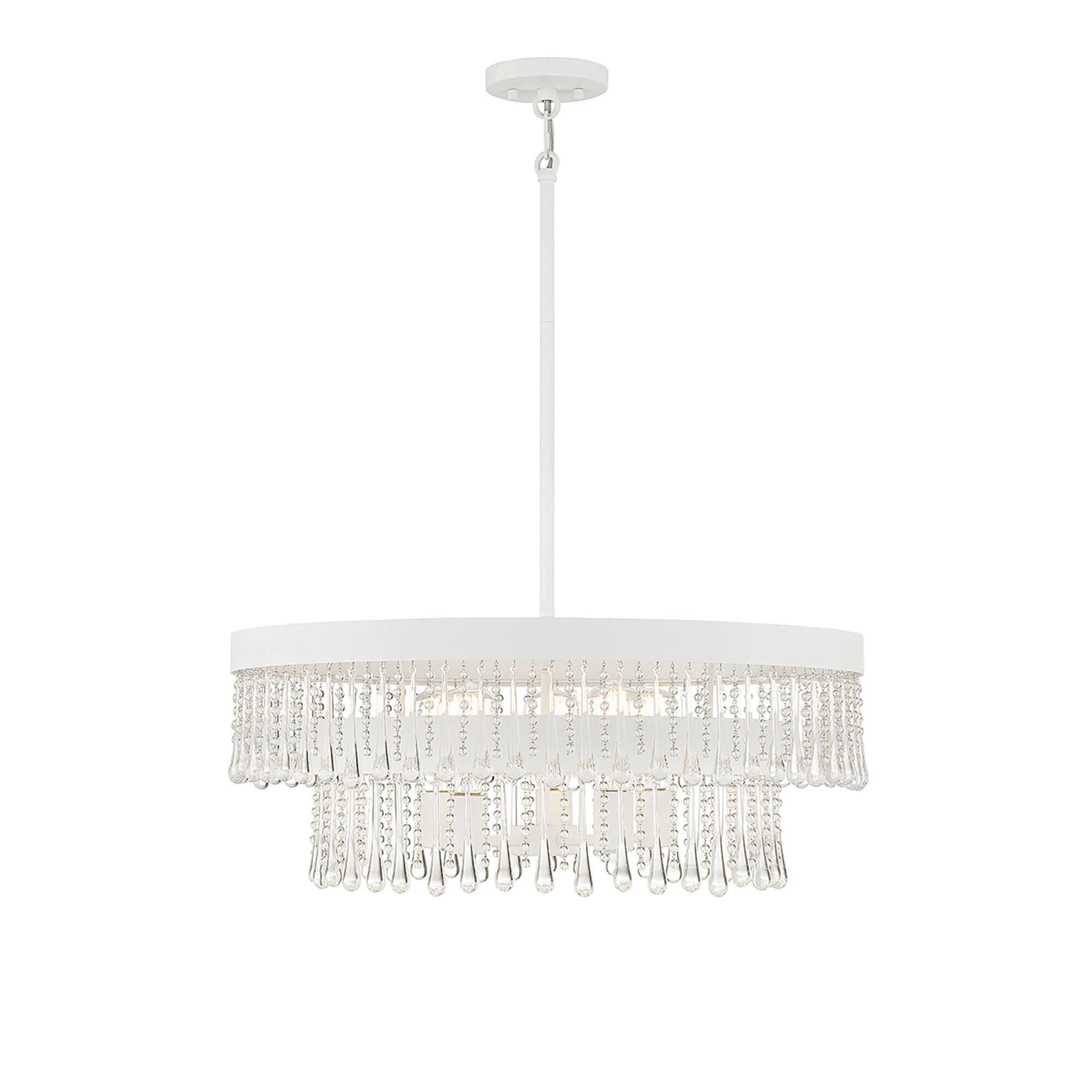 Shown in Bisque White finish and Clear crystal