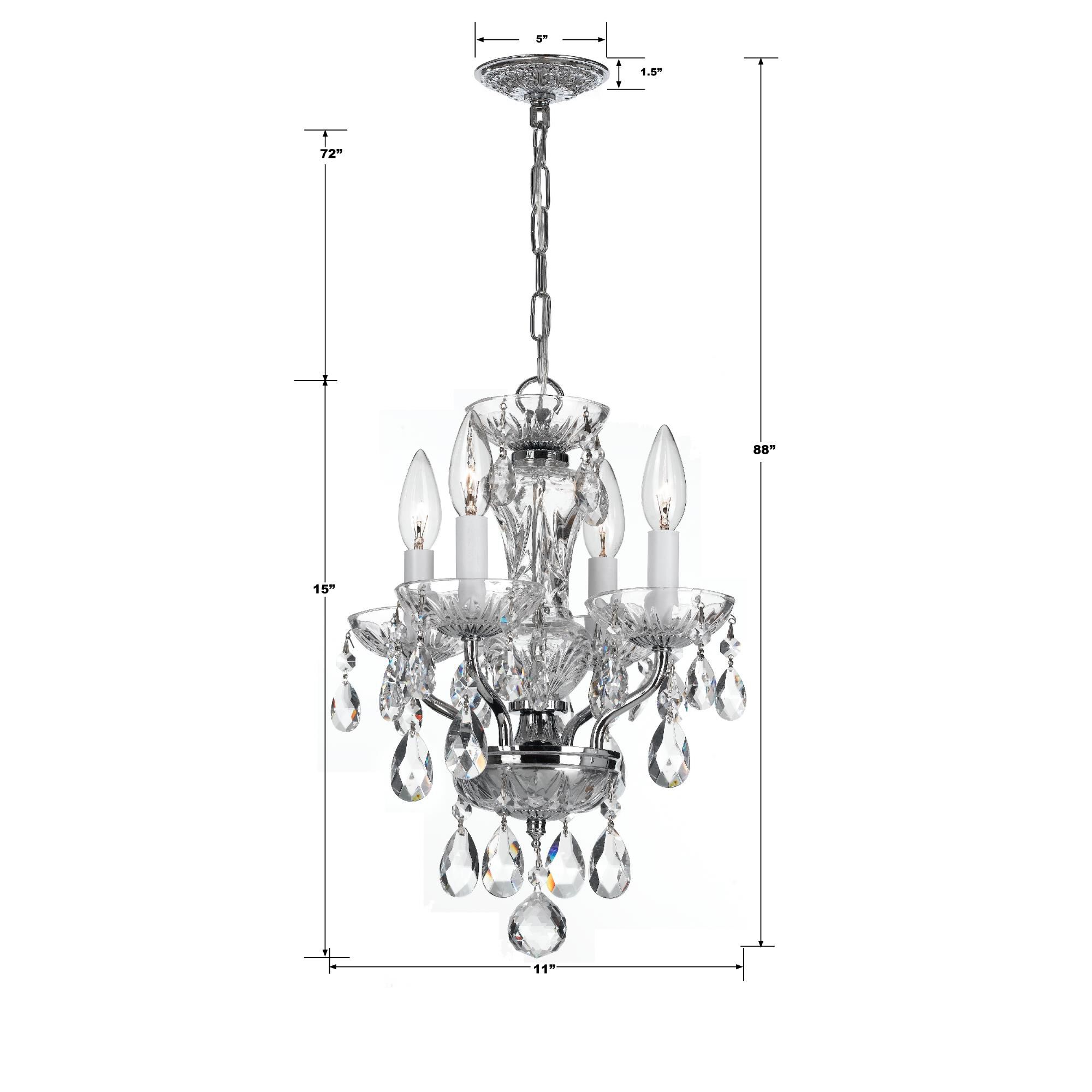 Traditional Crystal 11 Inch 4 Light Mini Chandelier by Crystorama