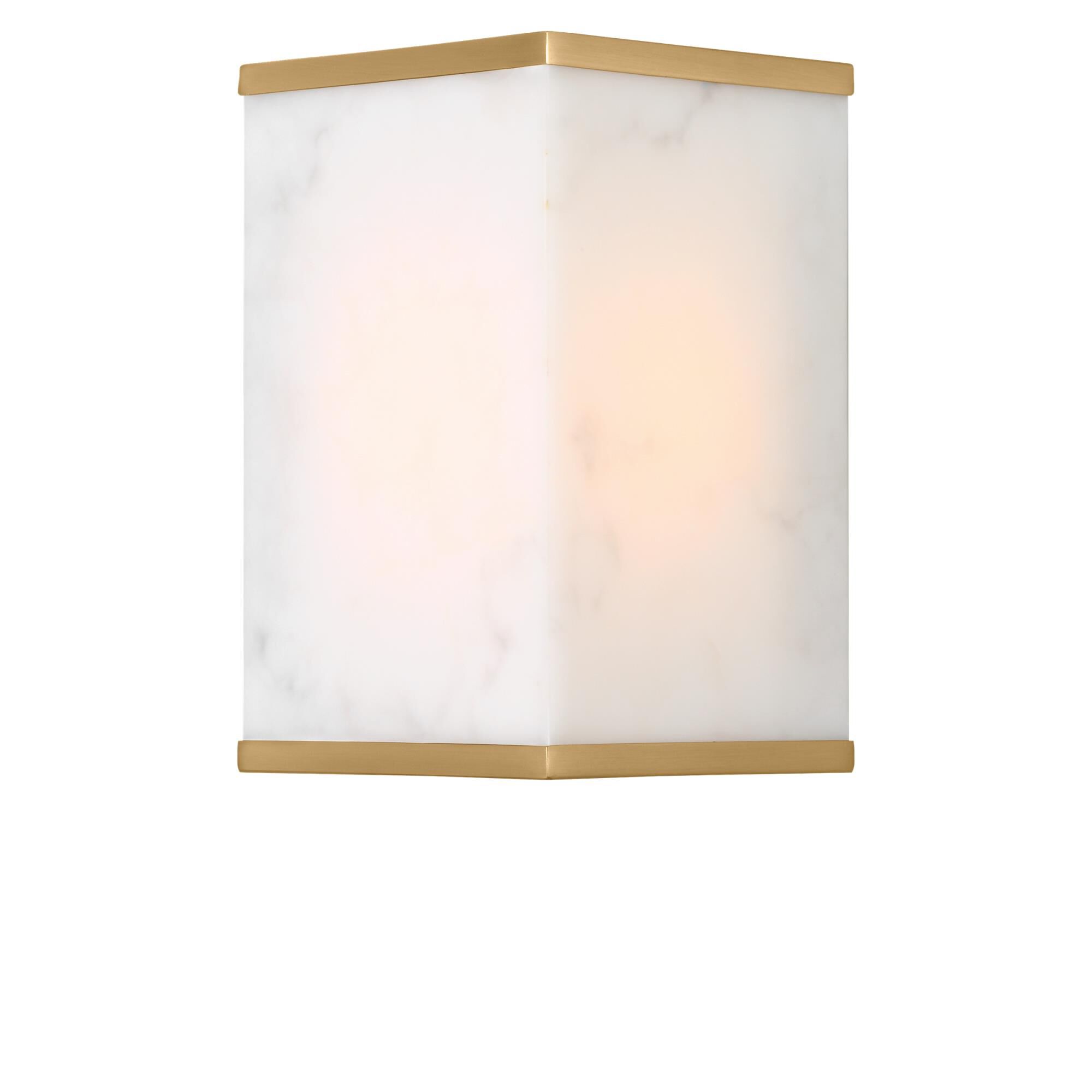 Shown in Burnished Brass finish and Faux Alabaster shade