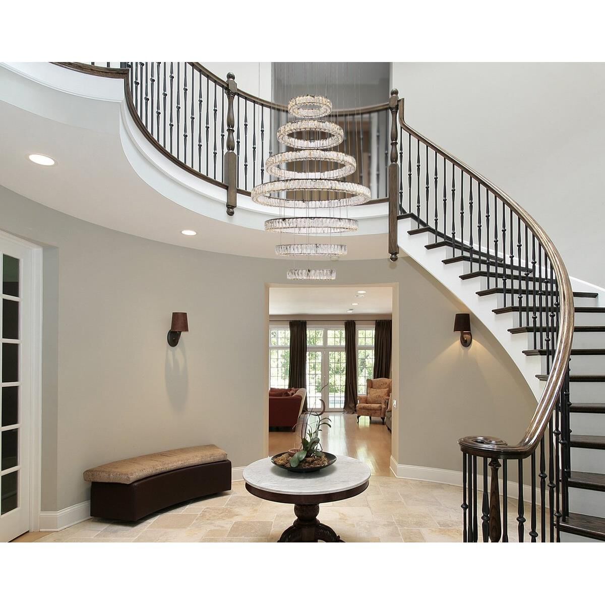 Monroe 40 Inch 7 Light LED Chandelier by Elegant Lighting