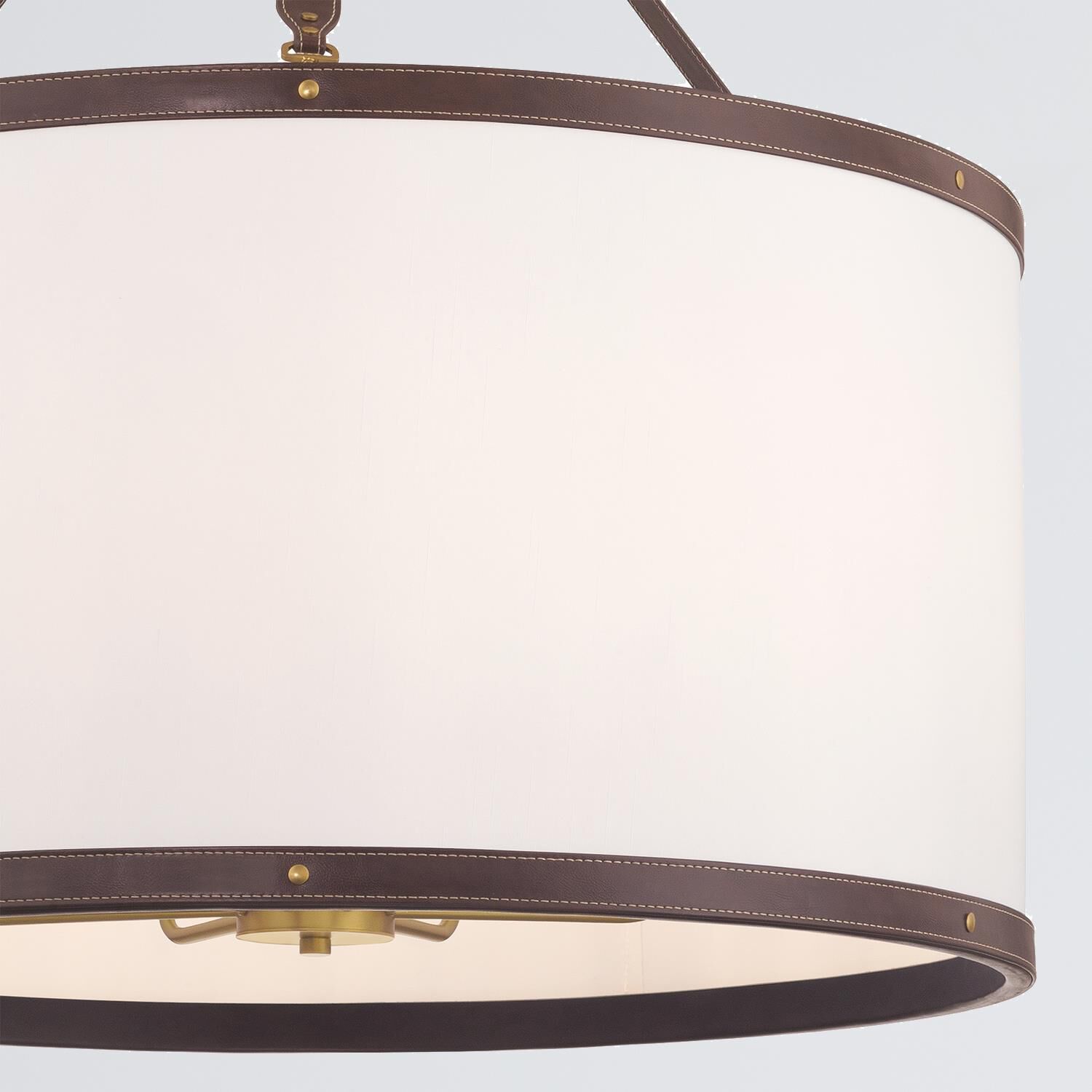 Shown in Luxe Gold finish and Fabric glass and Fabric shade