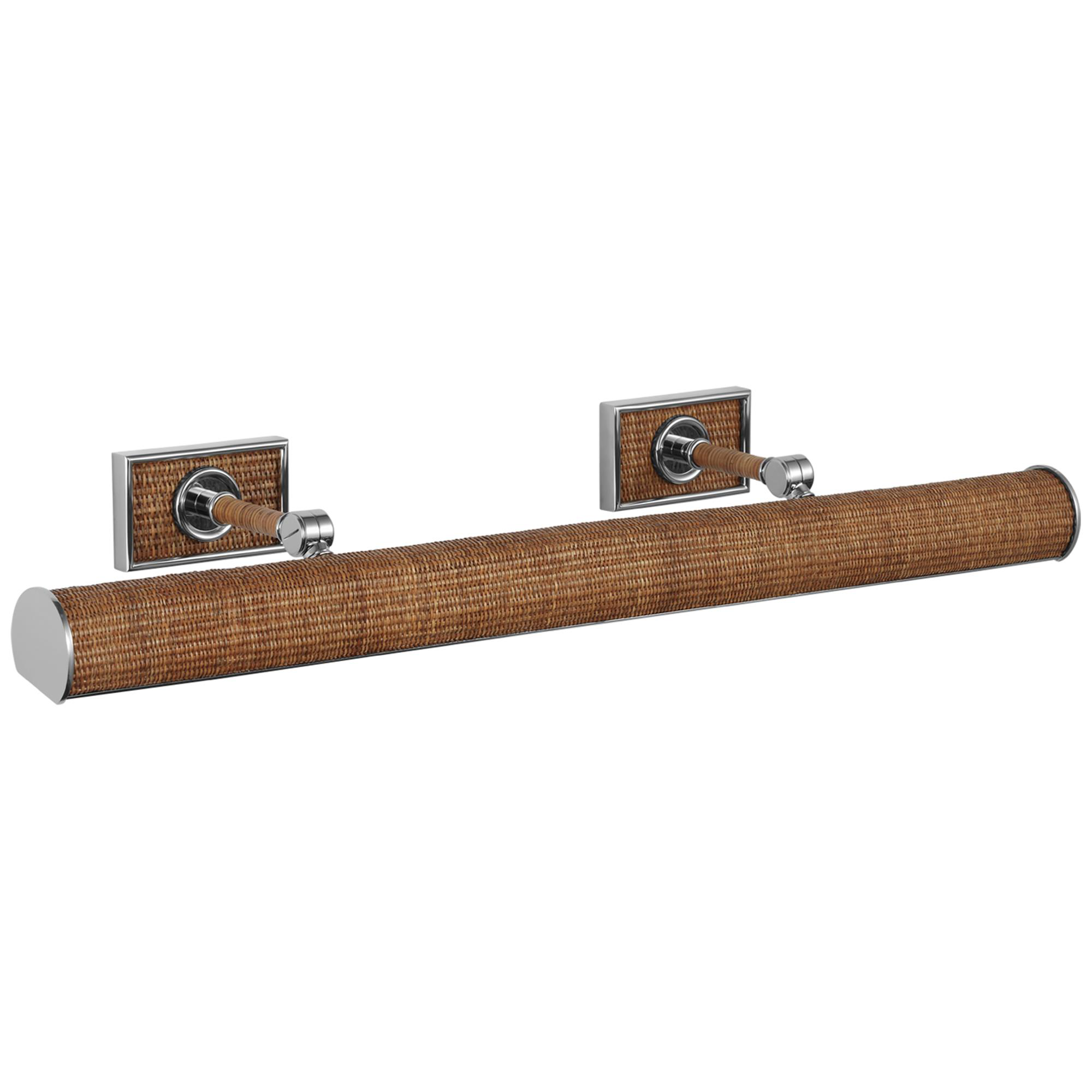 Shown in Polished Nickel and Natural Woven Rattan finish
