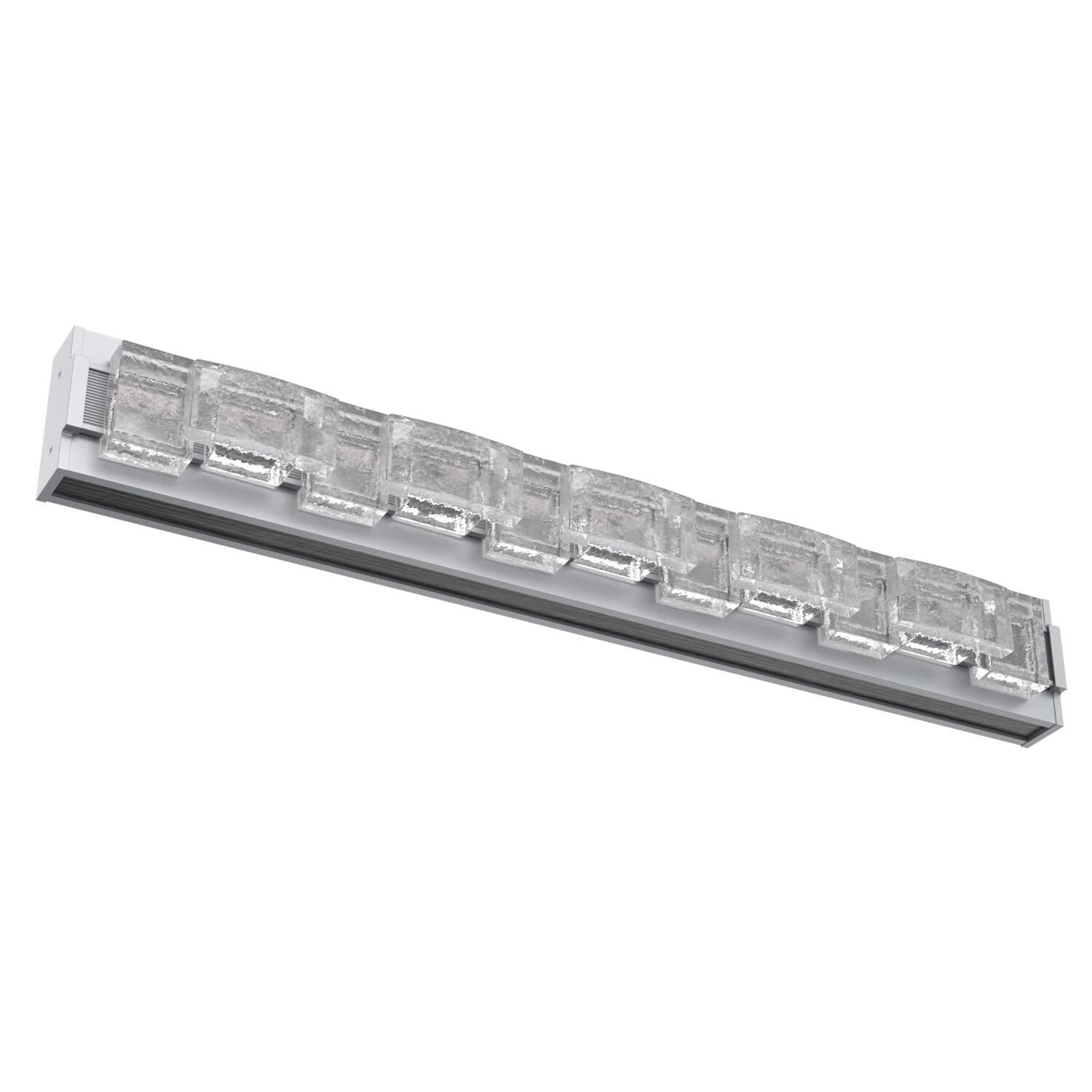 Shown in Classic Silver finish and Rough Seedy glass and Dark Oak accent