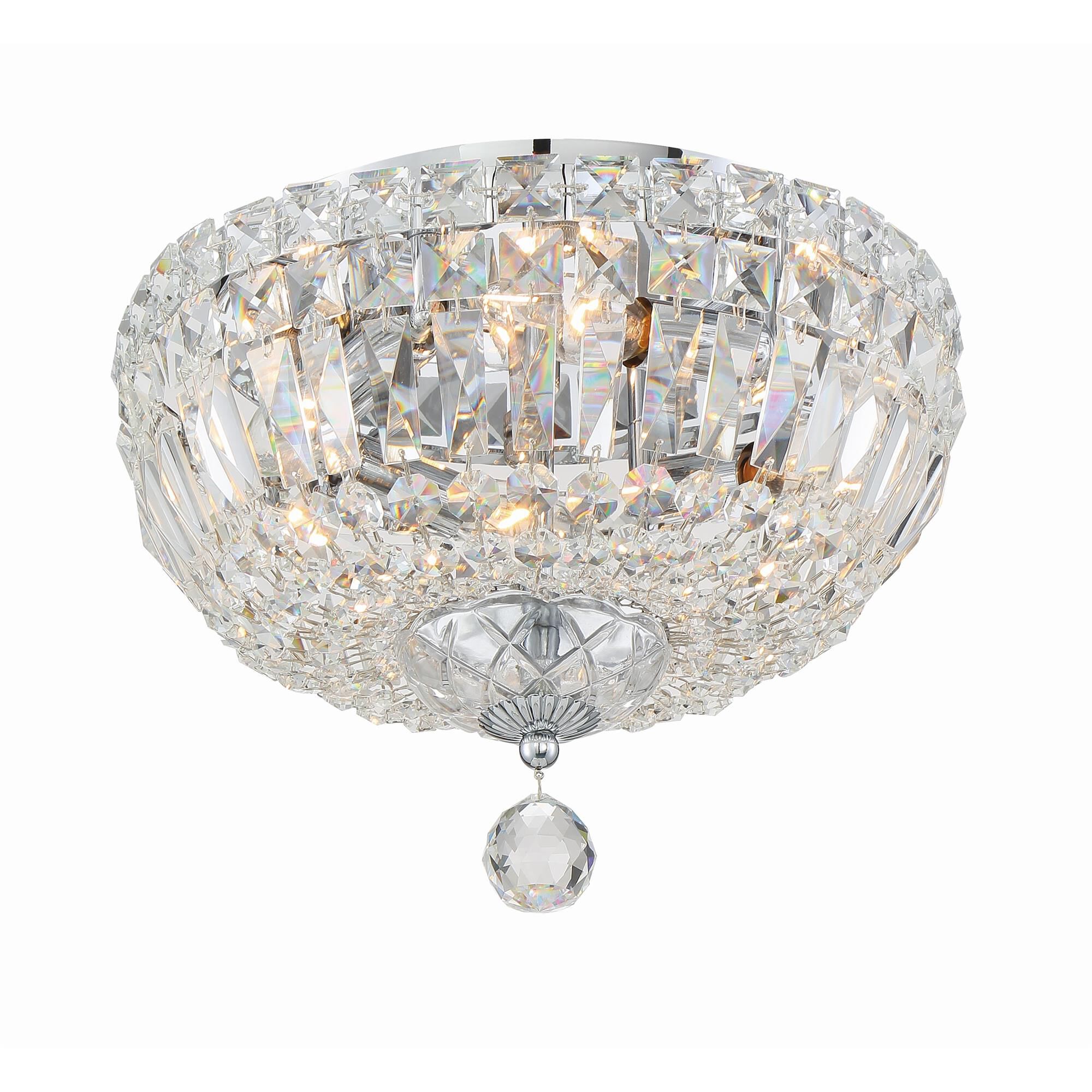 Shown in Polished Chrome finish and Hand Cut crystal
