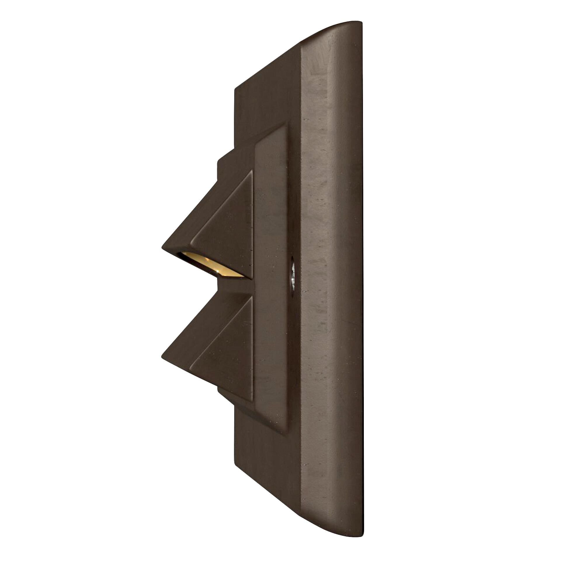Shown in Bronze finish and Frosted glass