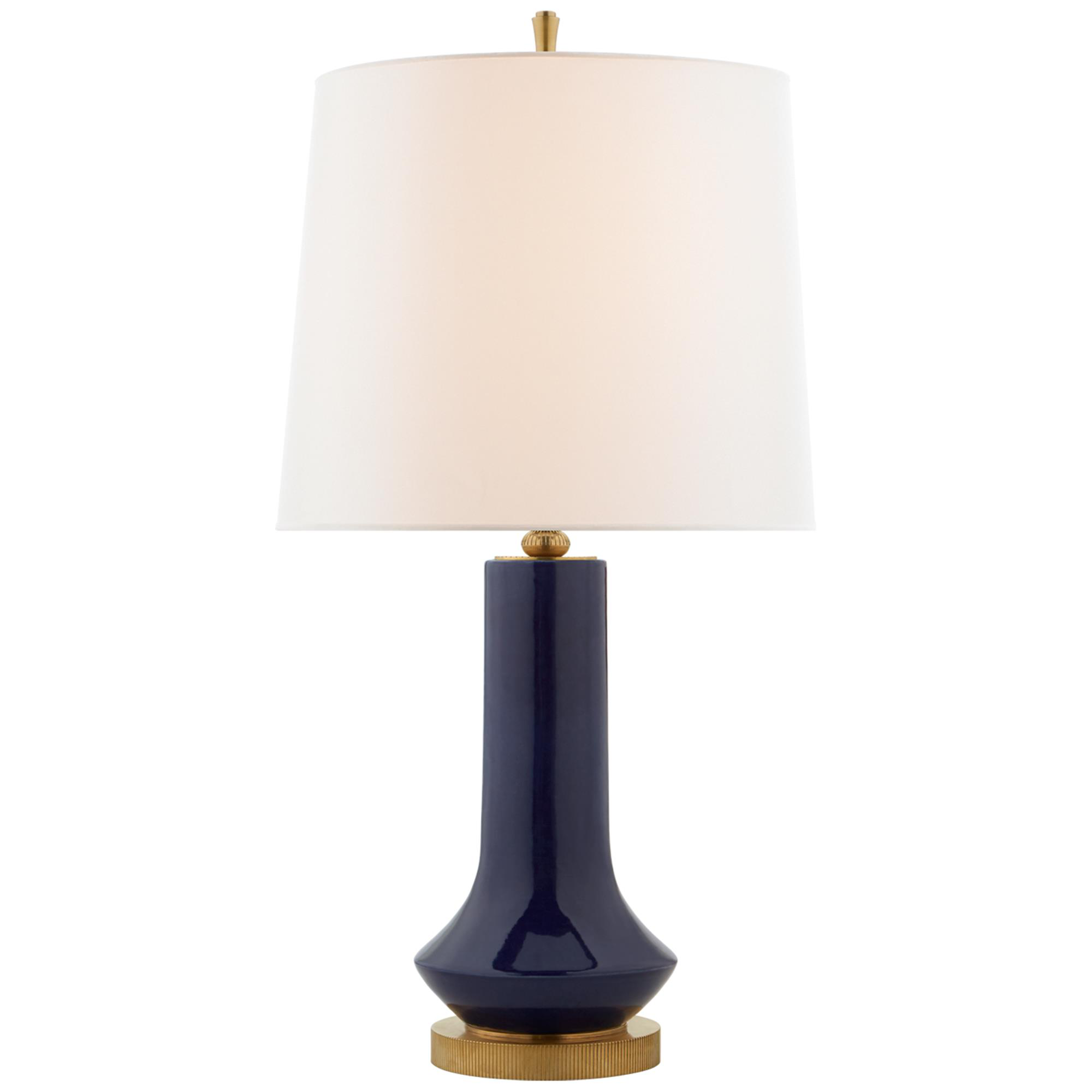 Shown in Denim Porcelain finish and Linen shade
