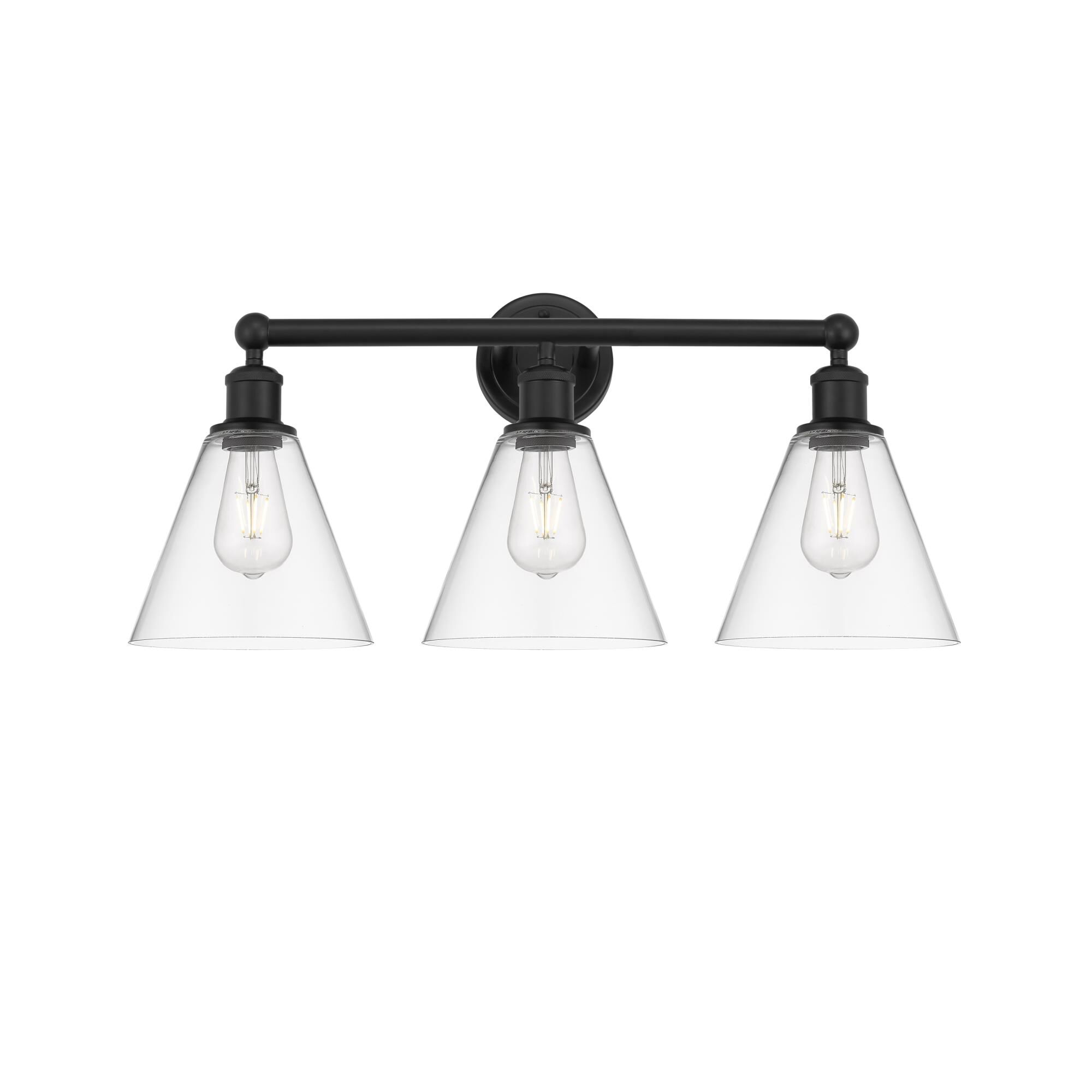 Shown in Matte Black finish and Clear glass