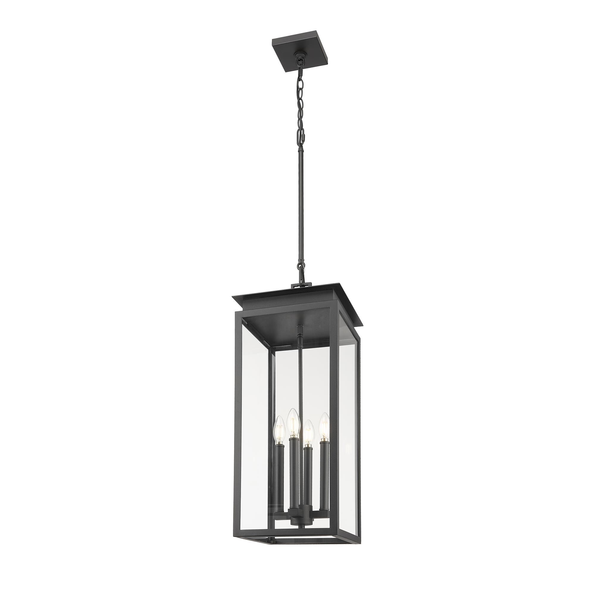 Shown in Black finish and Clear glass and Clear shade