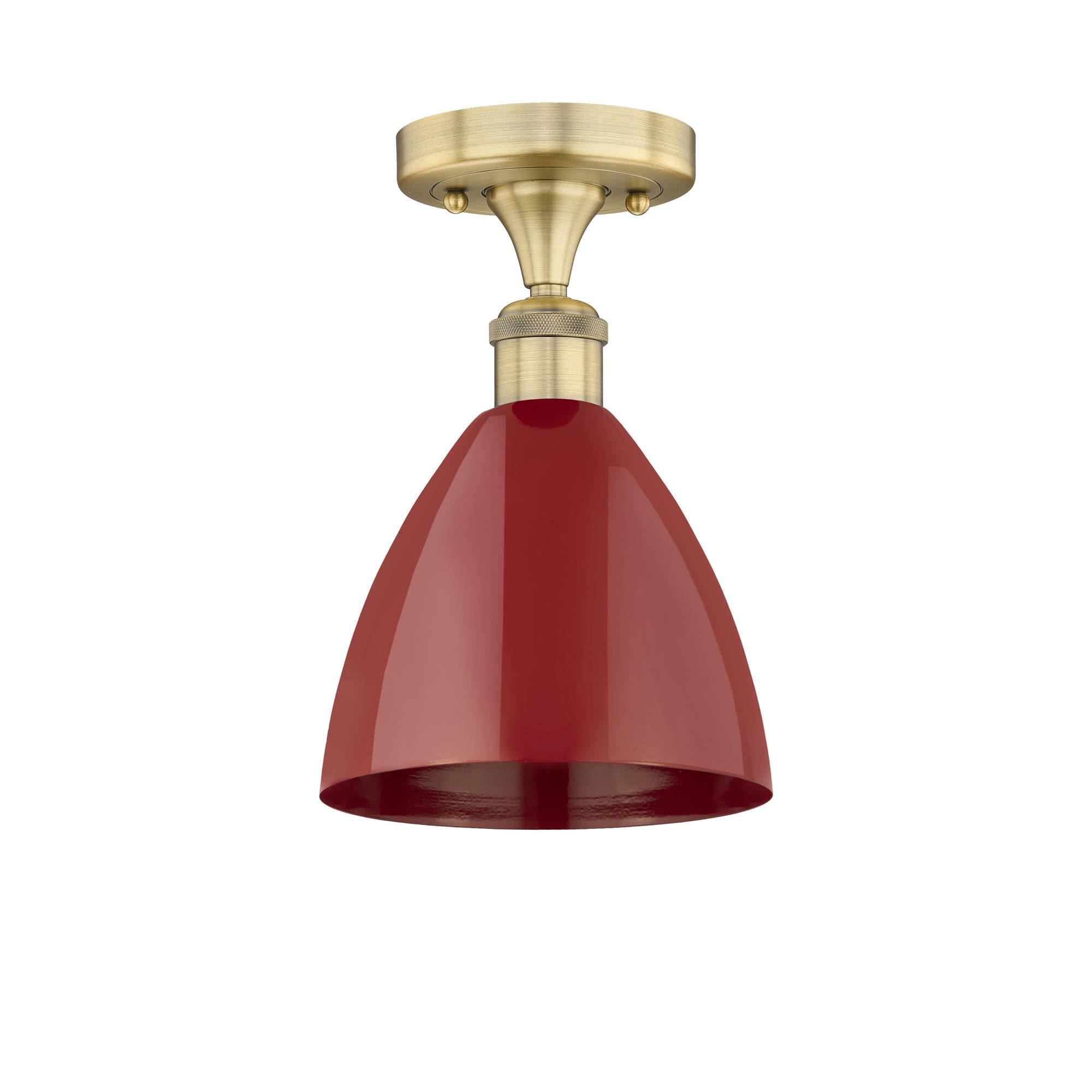 Shown in Brushed Brass finish and Red shade