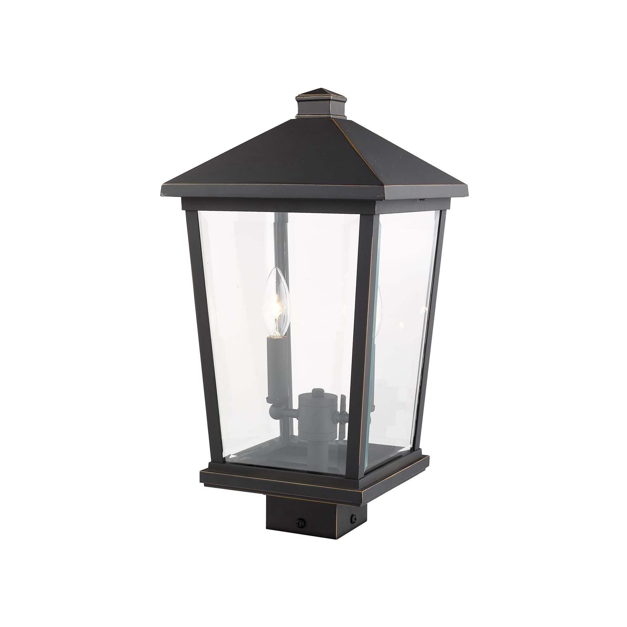 Shown in Oil Rubbed Bronze finish and Glass shade