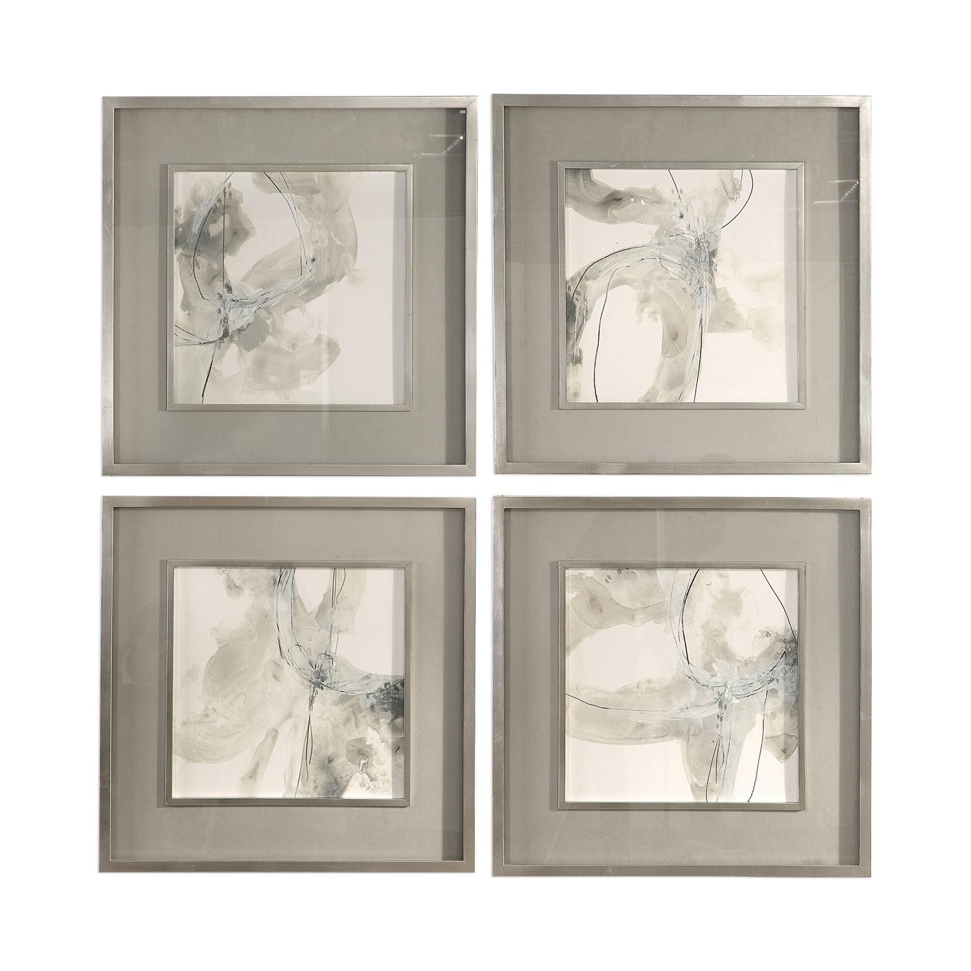 Shown in Siver Leaf Frame And Fillet, Warm Gray Mat, White Background With Warm Gray, Charcoal And Off White  finish