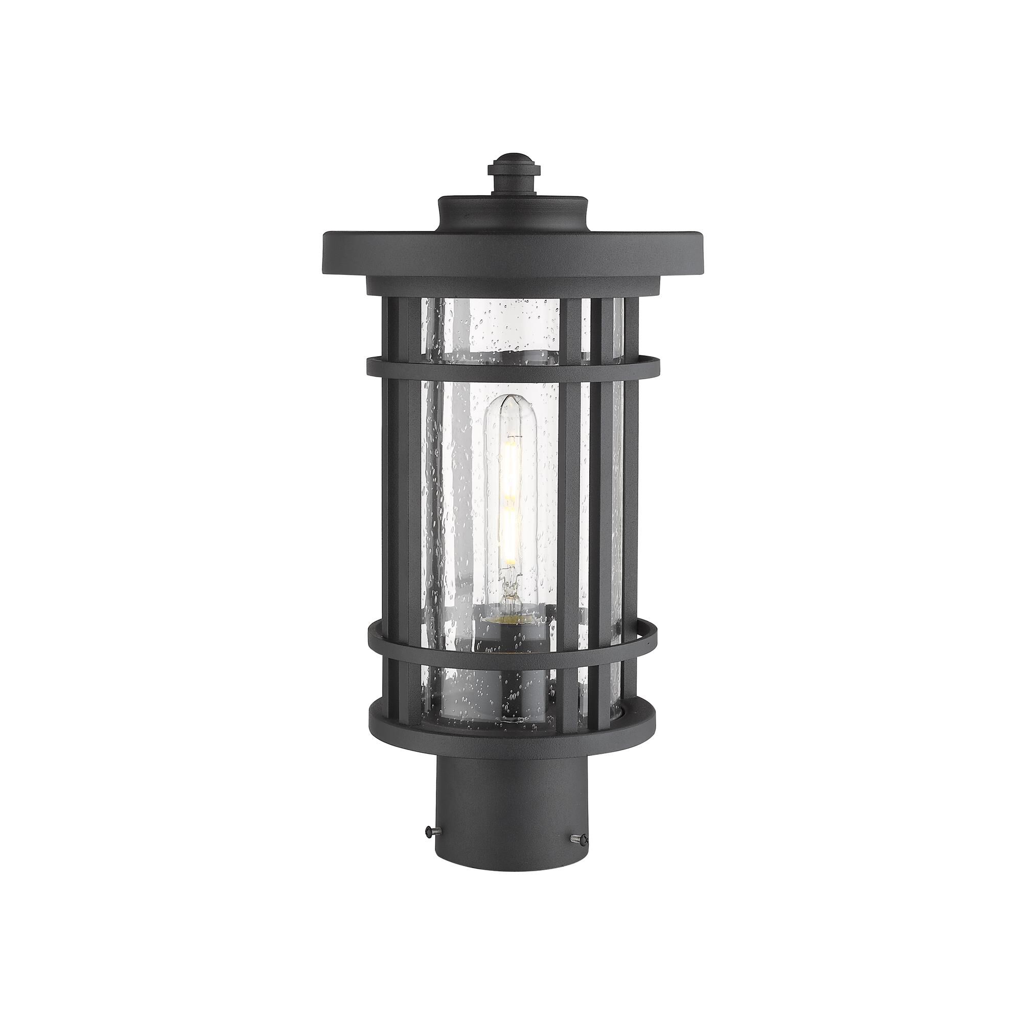 Shown in Black finish and Glass shade