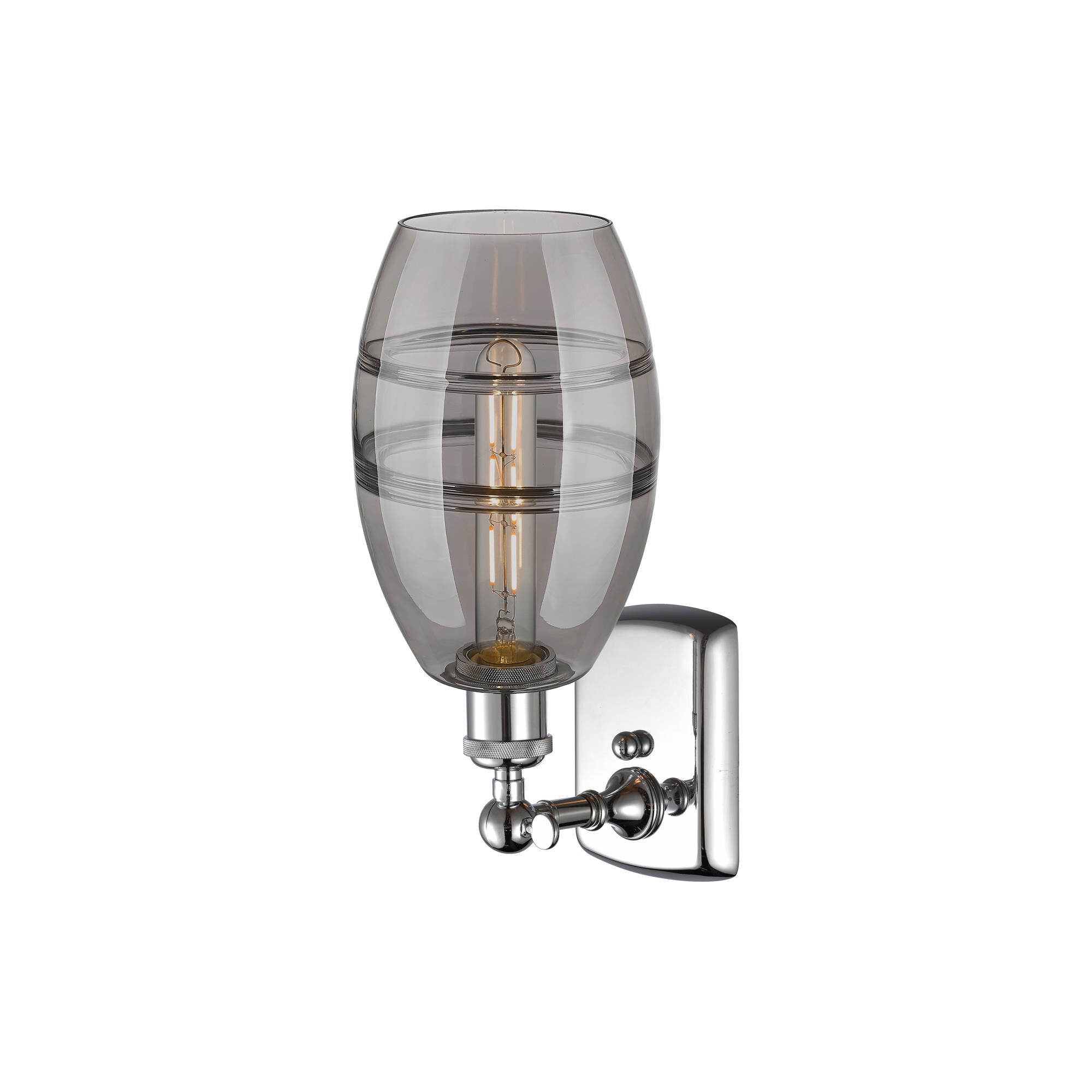 Shown in Polished Chrome finish and Light Smoke glass