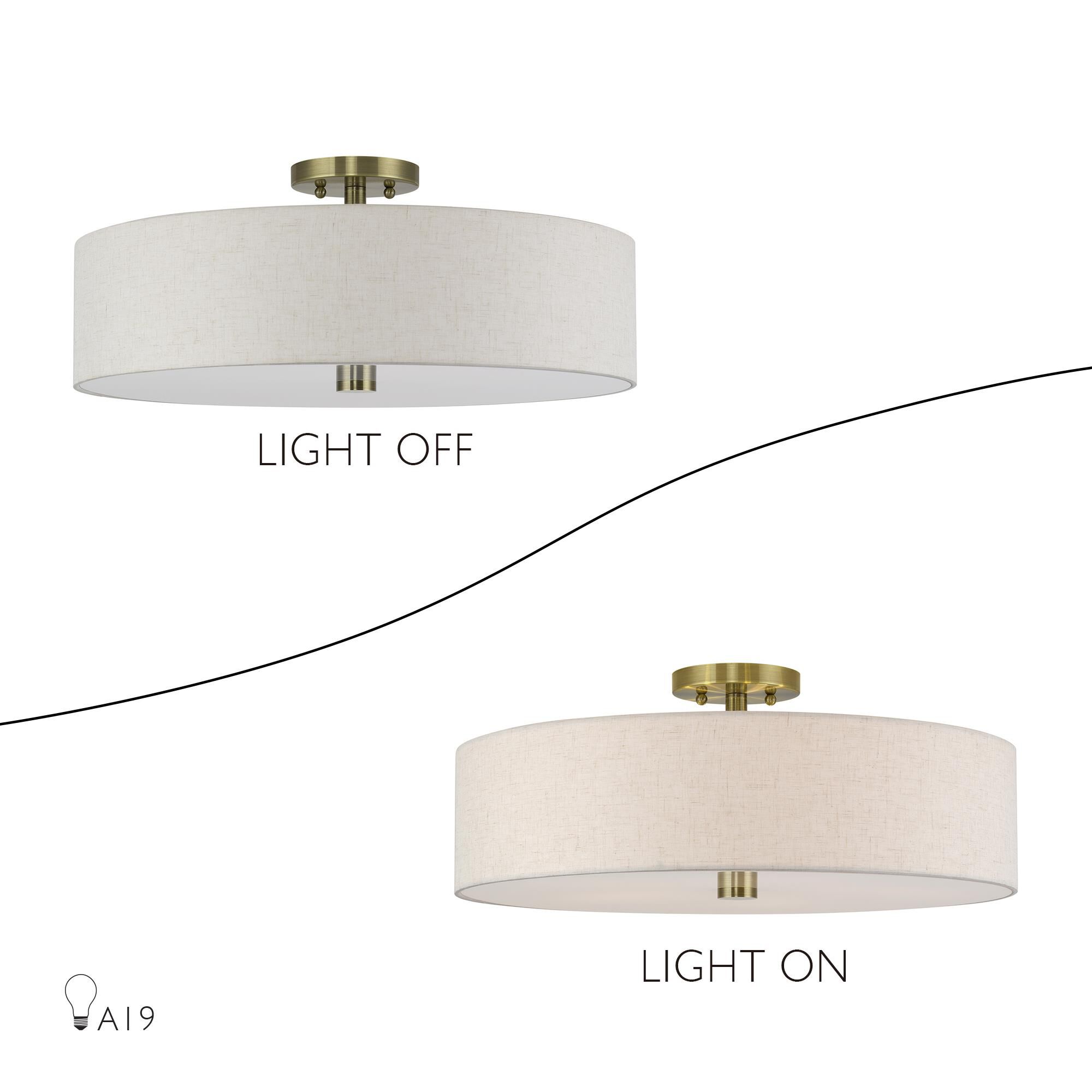 Monroe 22 Inch Semi Flush Mount by Livex Lighting