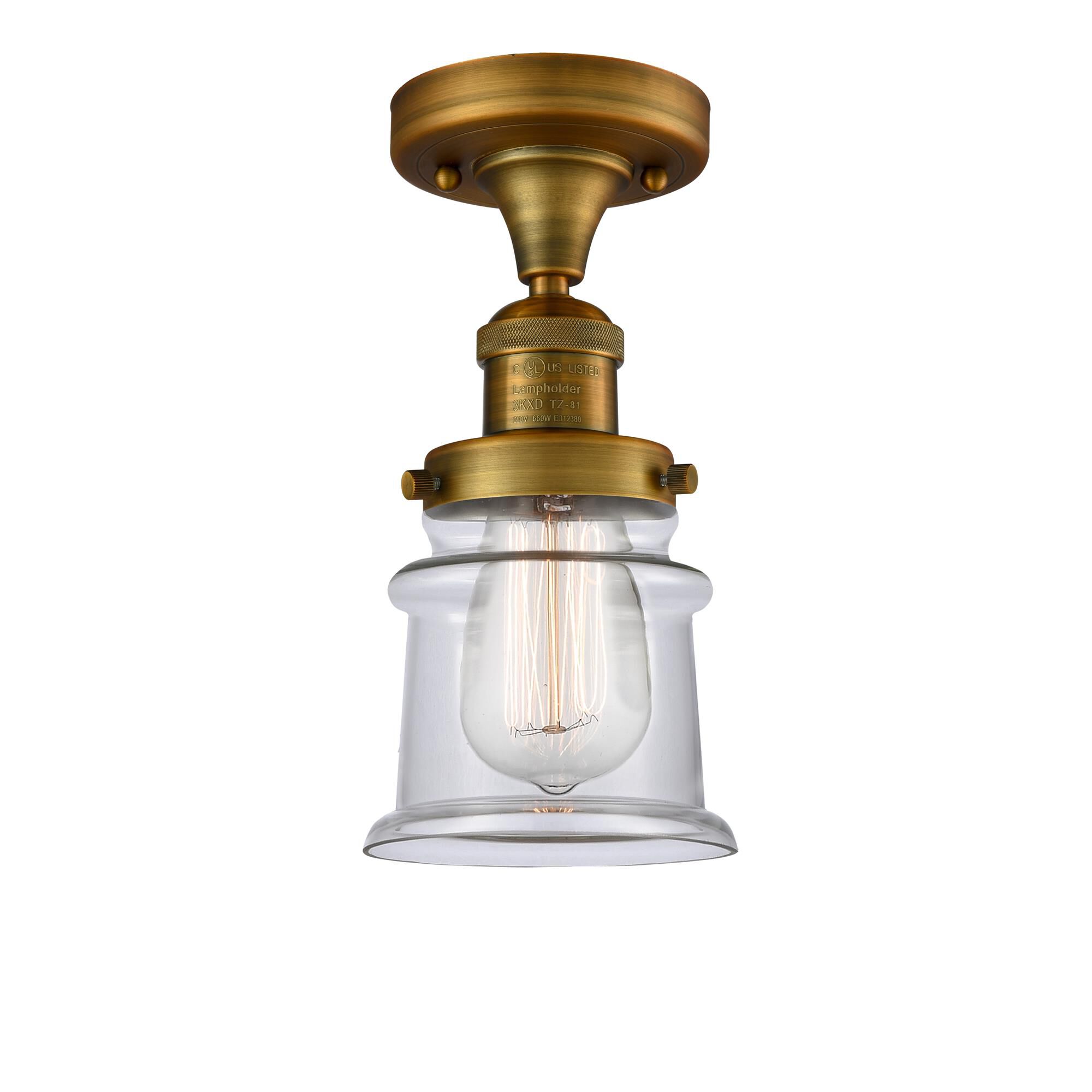 Shown in Brushed Brass finish and Clear glass