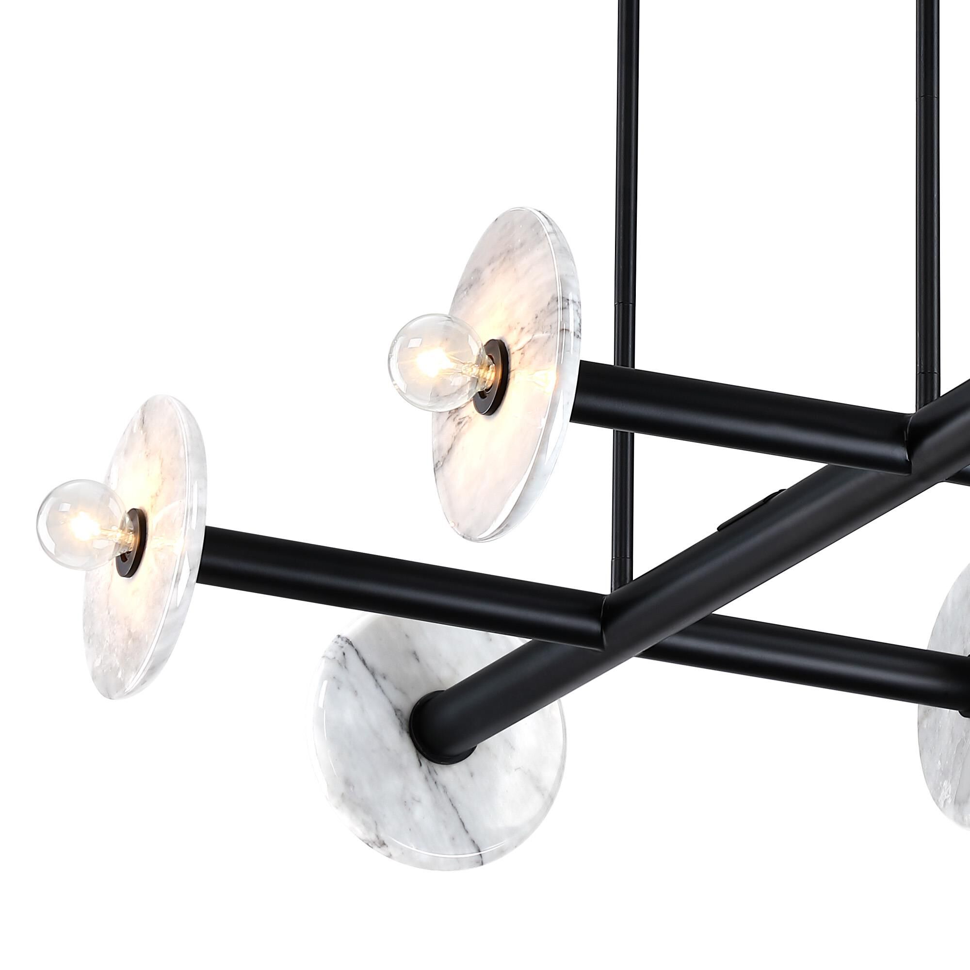 Shown in Matte Black finish and Natural Marble shade