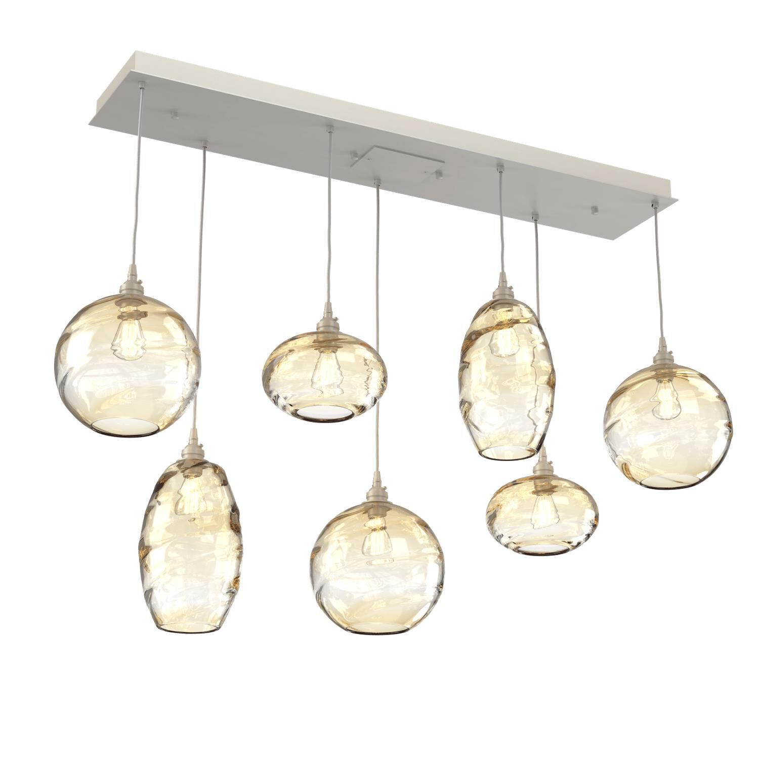 Shown in Metallic Beige Silver finish and Optic Amber glass