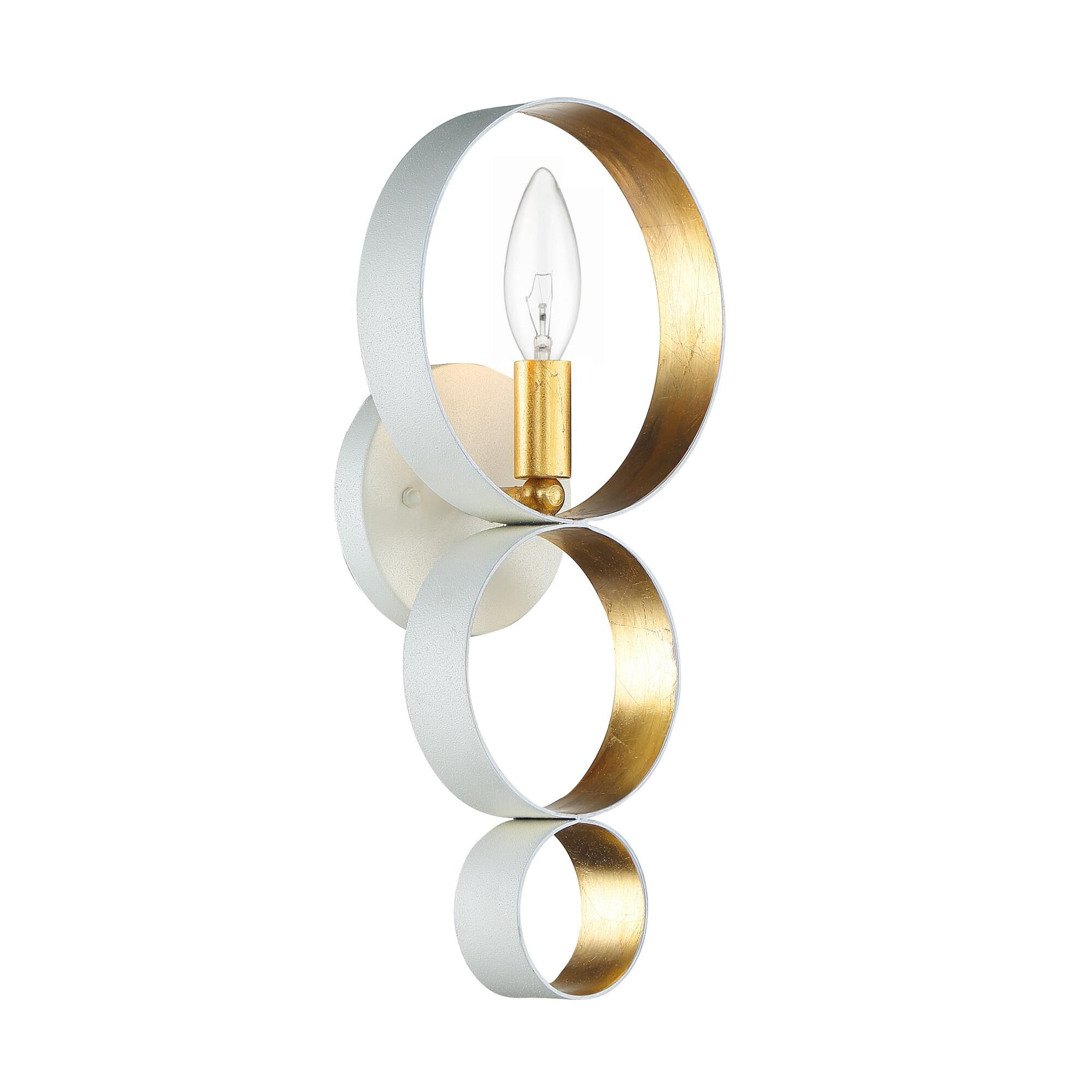 Shown in Matte White + Antique Gold finish