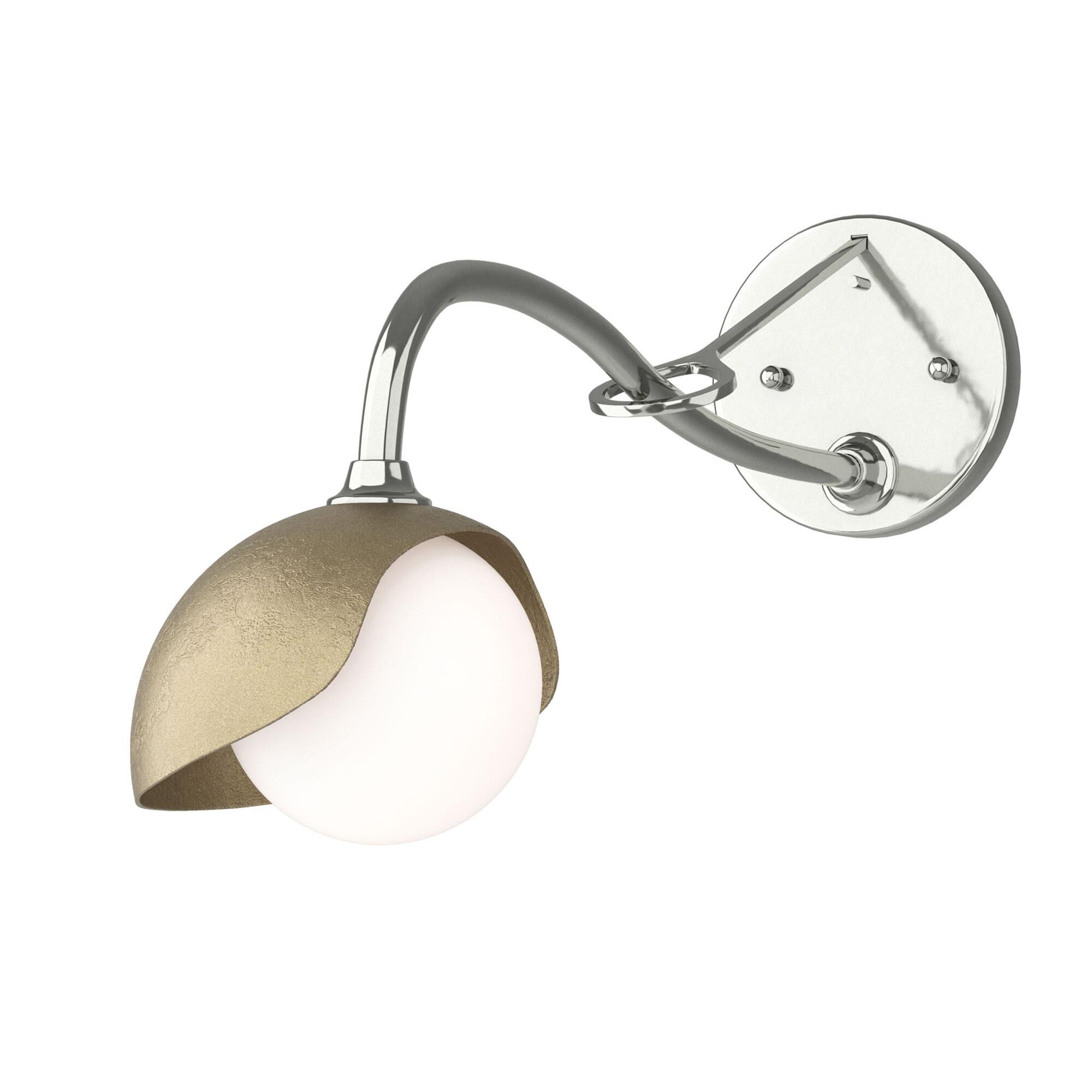 Shown in Sterling finish and Opal glass and Soft Gold (84) accent
