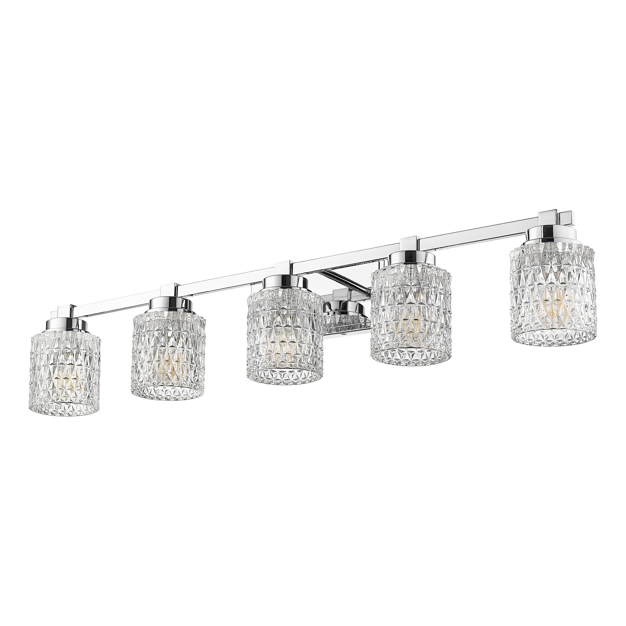 Shown in Chrome finish and Clear Diamond glass