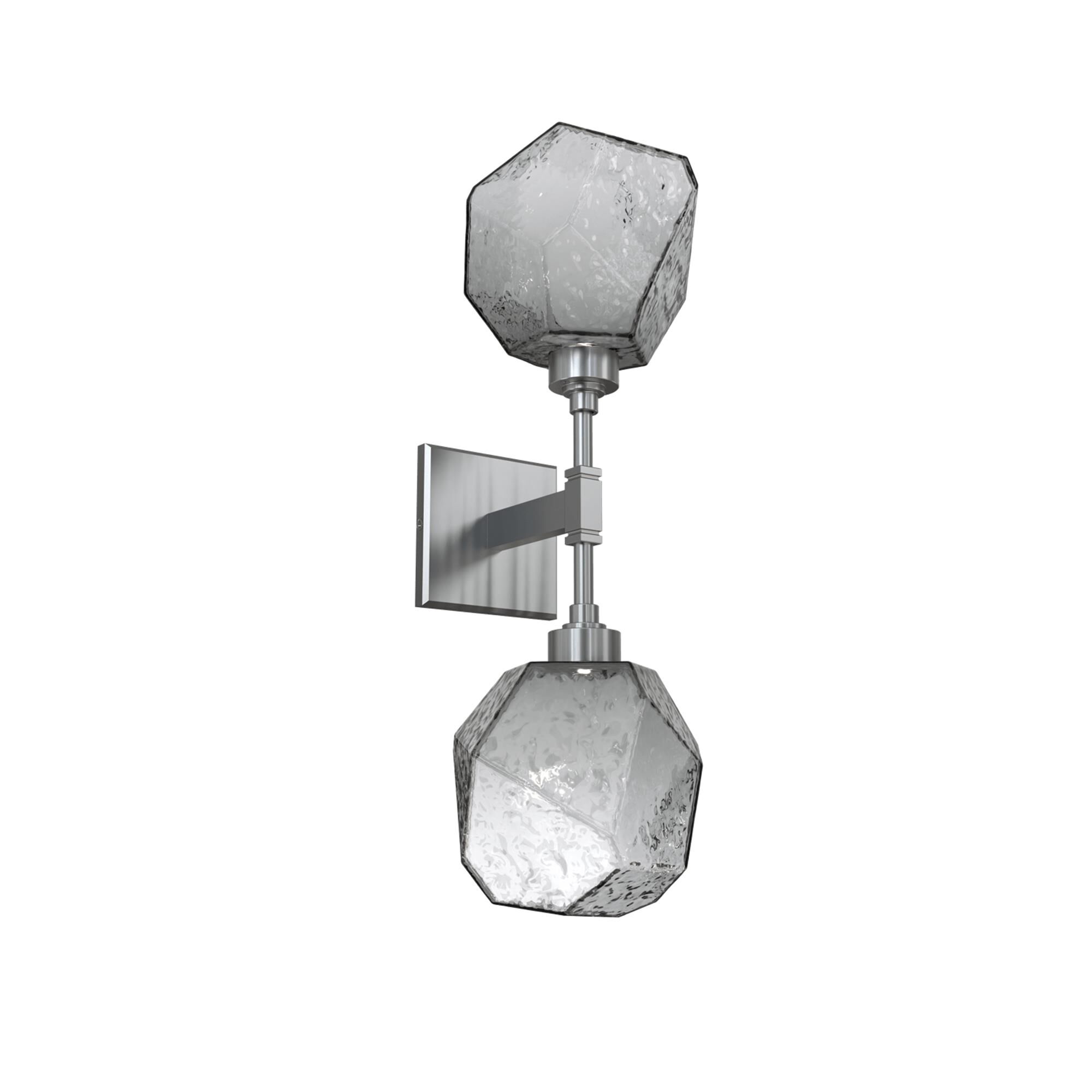 Shown in Satin Nickel finish and Smoke Blown glass