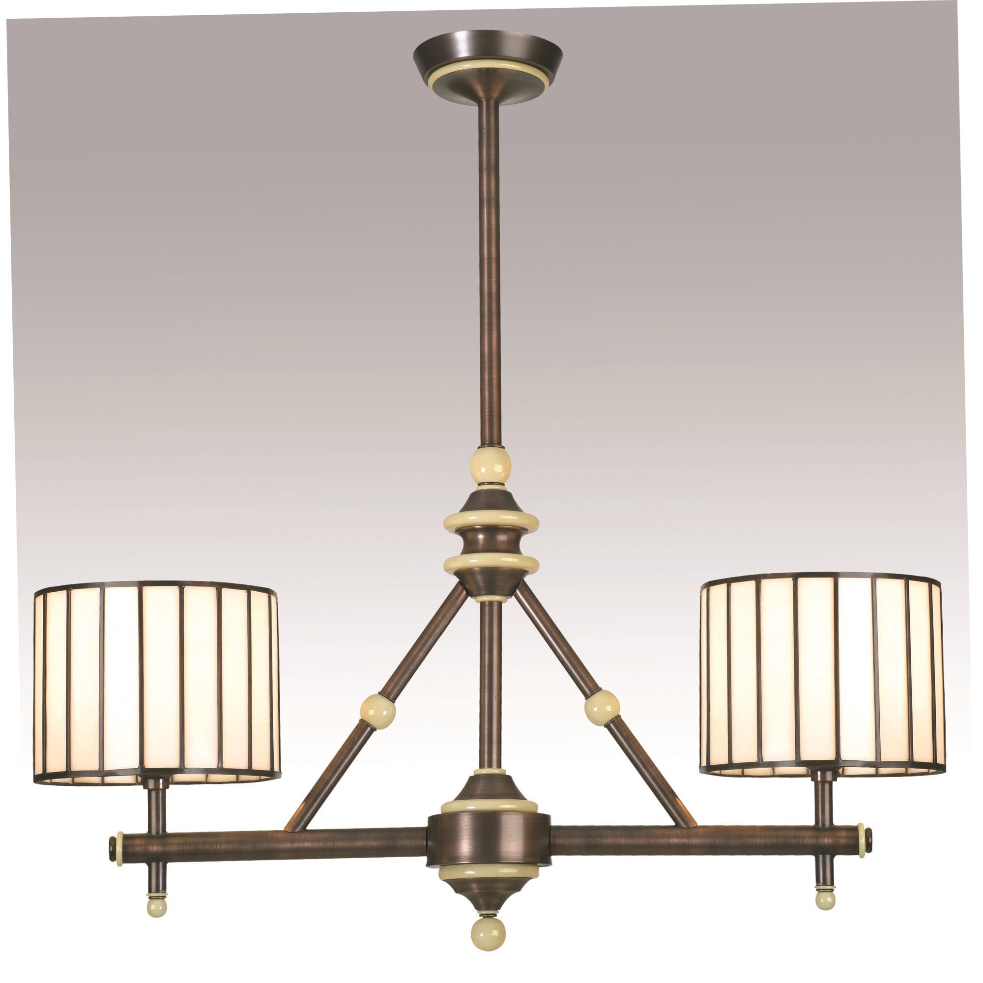 Shown in Bronze Finish finish and Beige glass