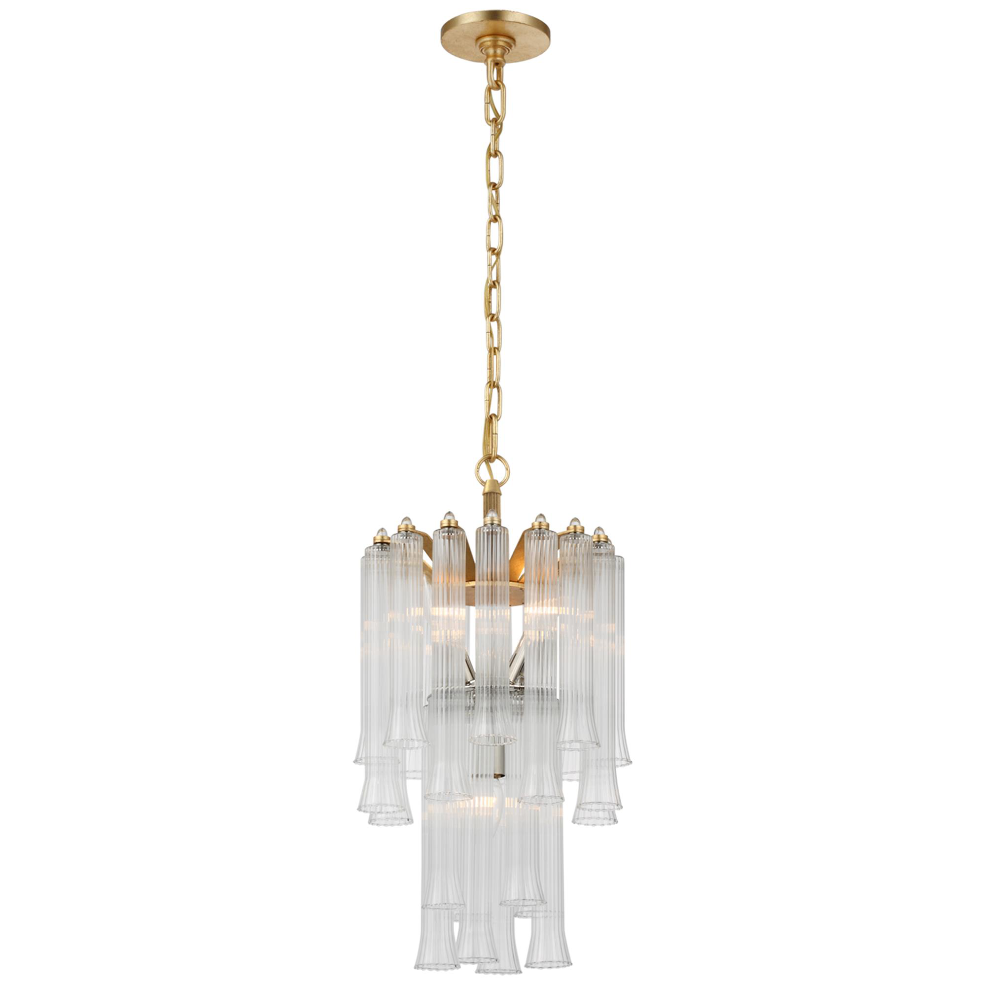 Shown in Gild finish and Clear glass