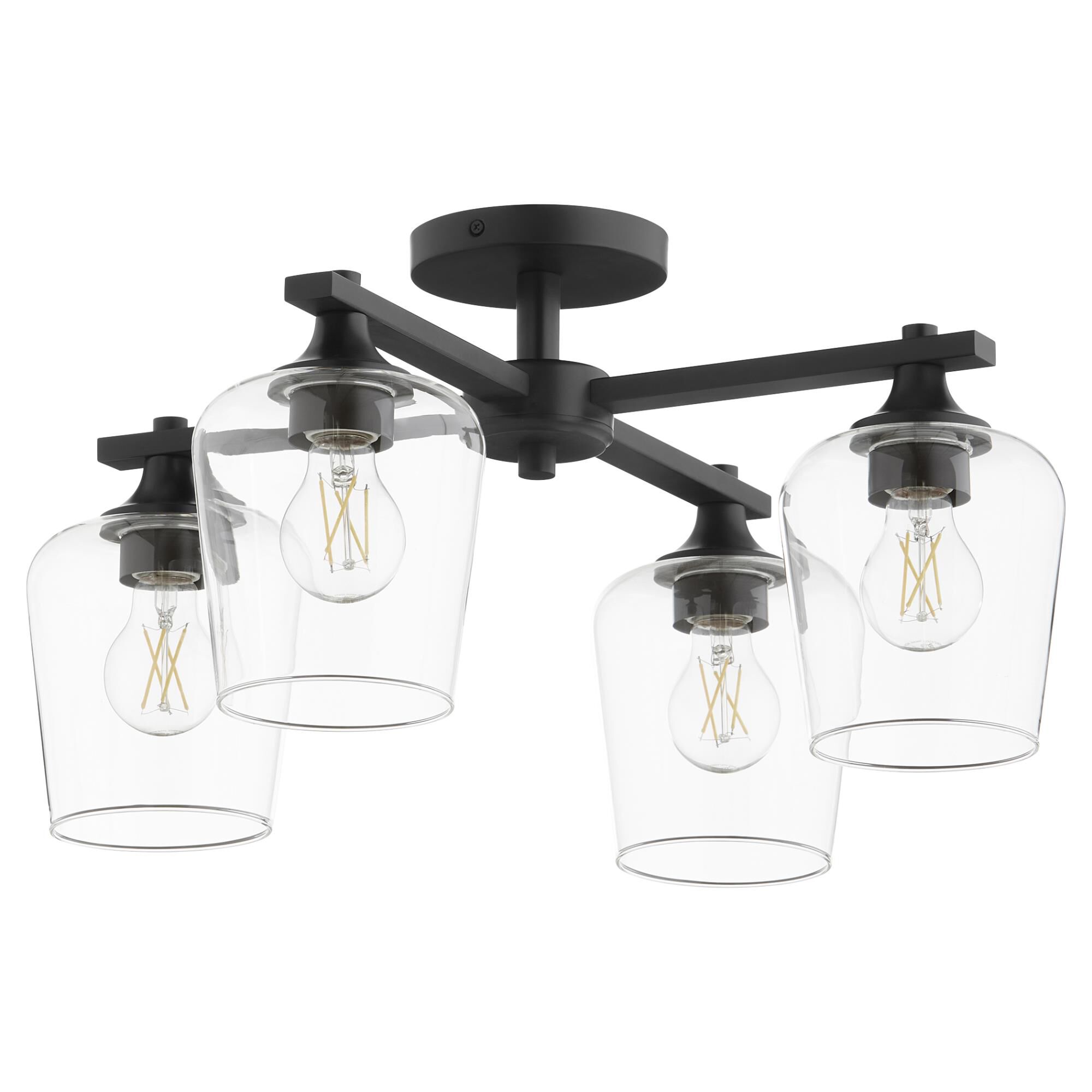 Shown in Matte Black finish and Clear glass