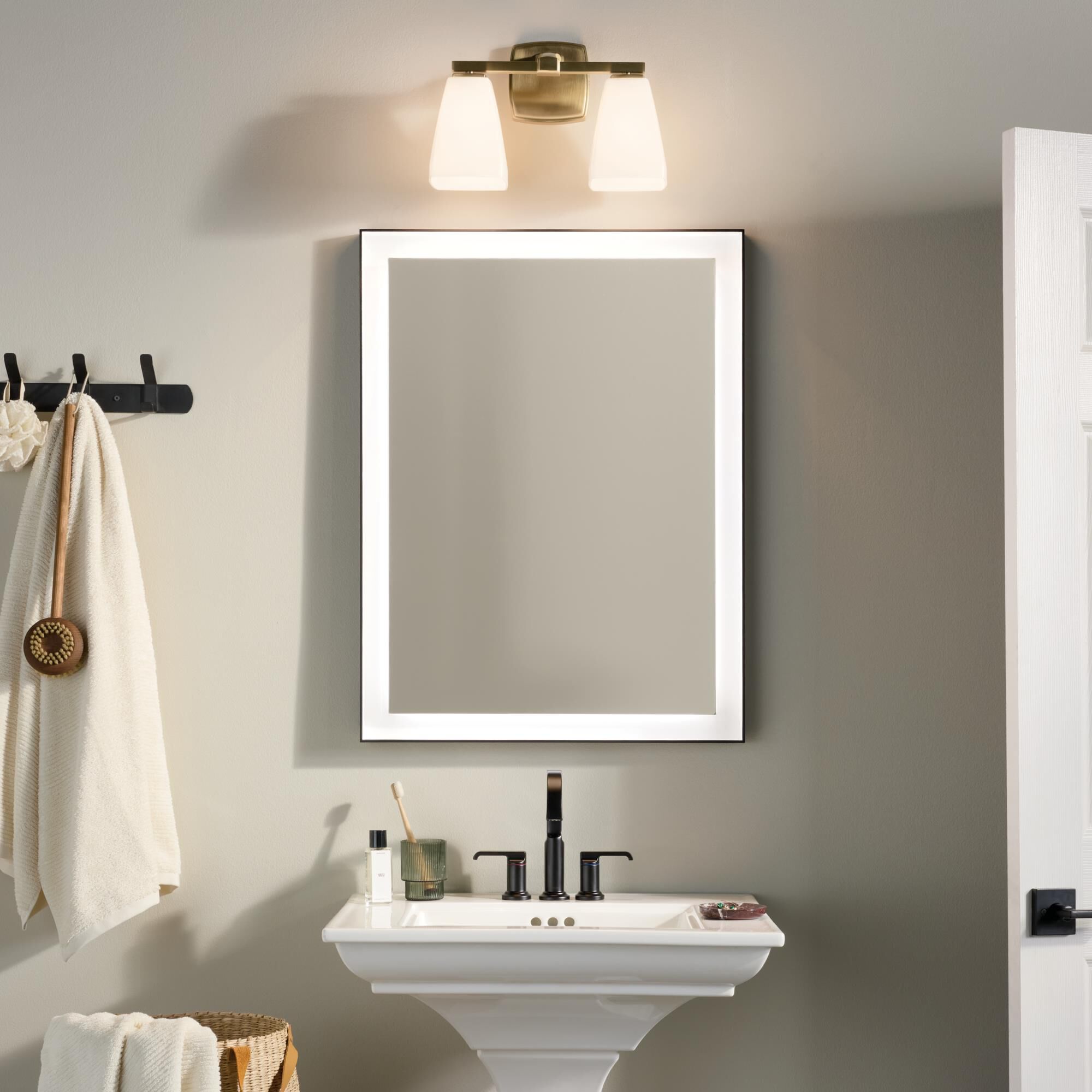 Shown in Champagne Bronze finish and Opal glass