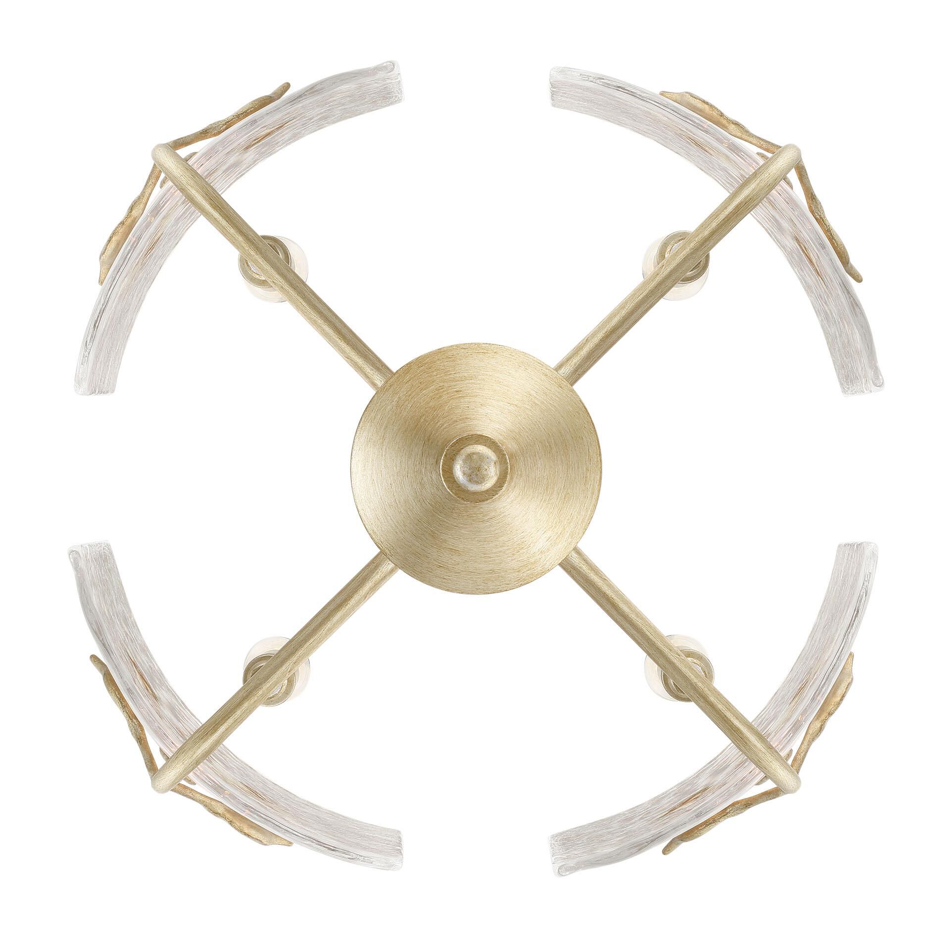 Shown in White Gold finish and Clear glass