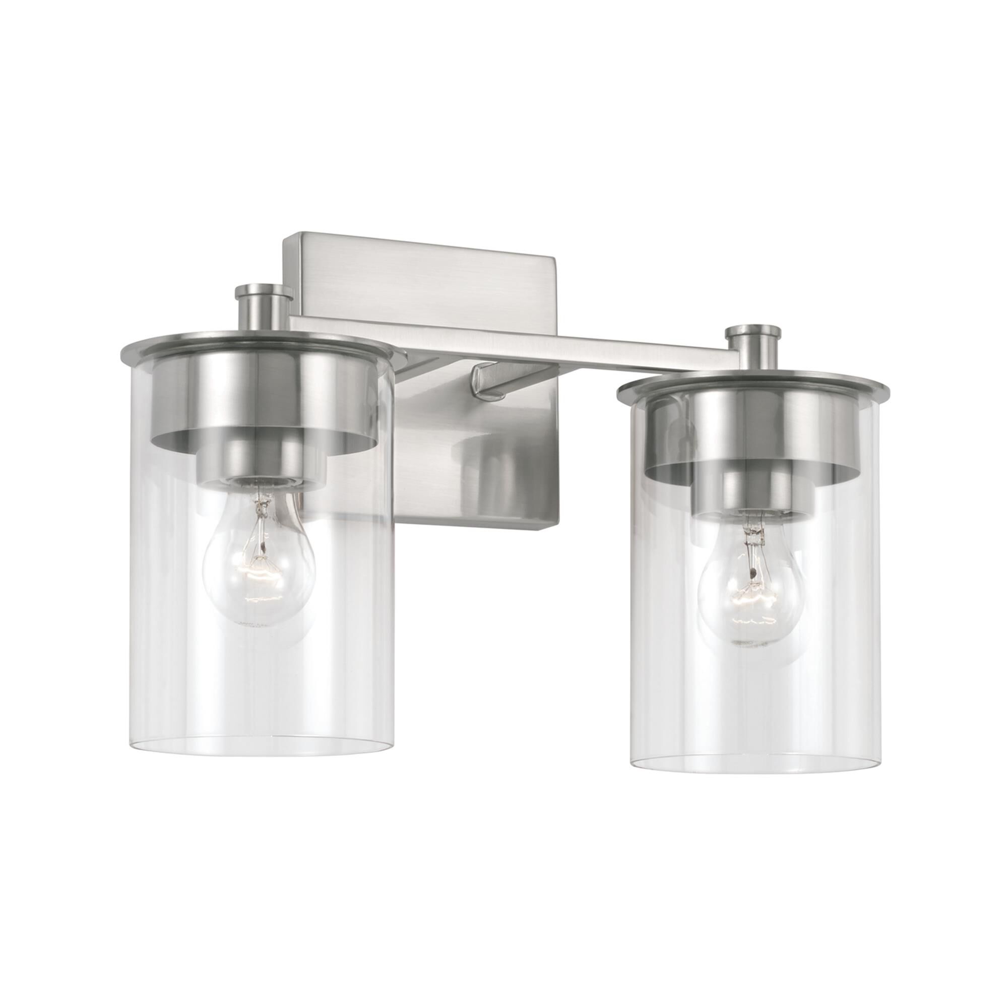 Shown in Brushed Nickel finish and Clear glass