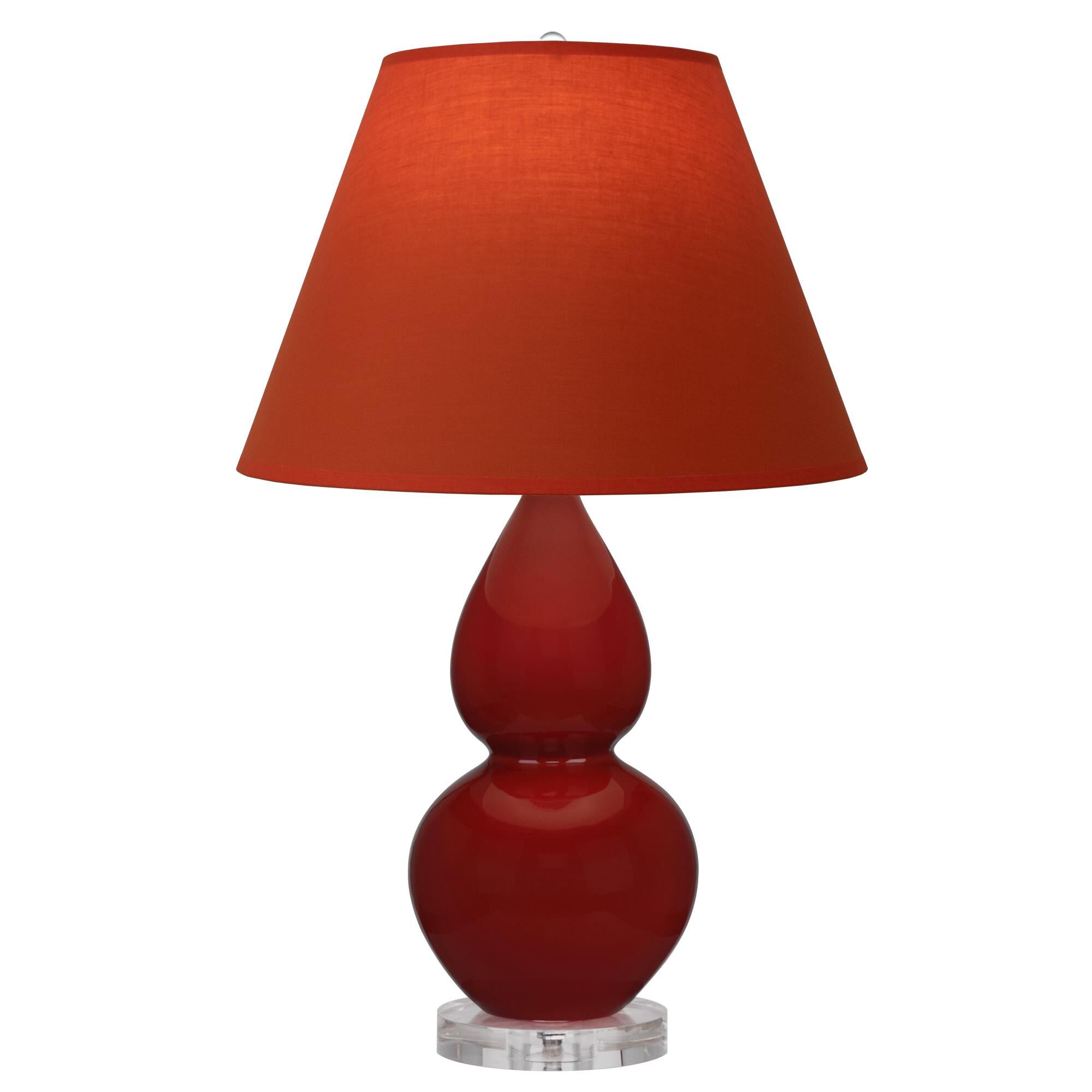 Shown in Oxblood finish and Tangerine and Taupe Lining shade and Lucite accent