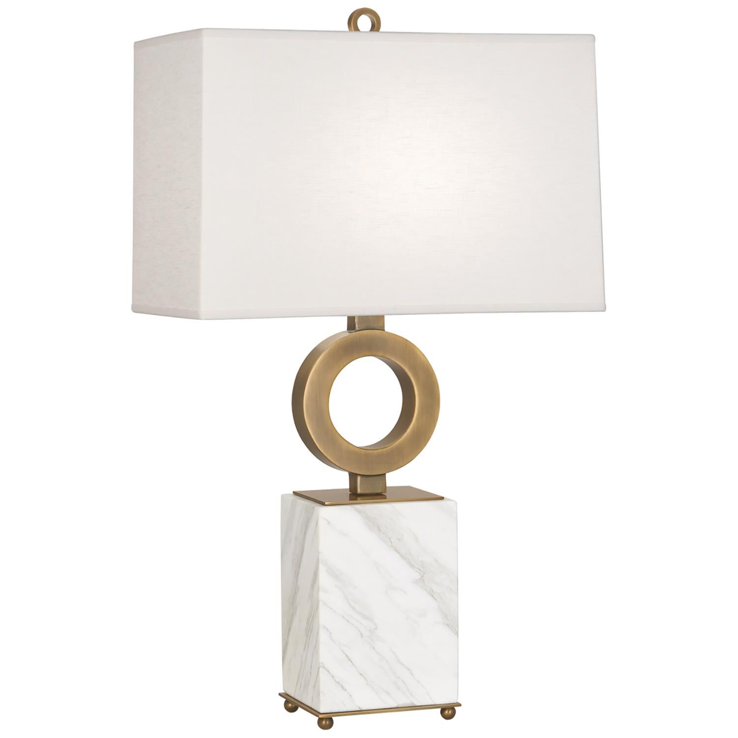 Shown in Warm Brass Finish W/ White Marble Base finish