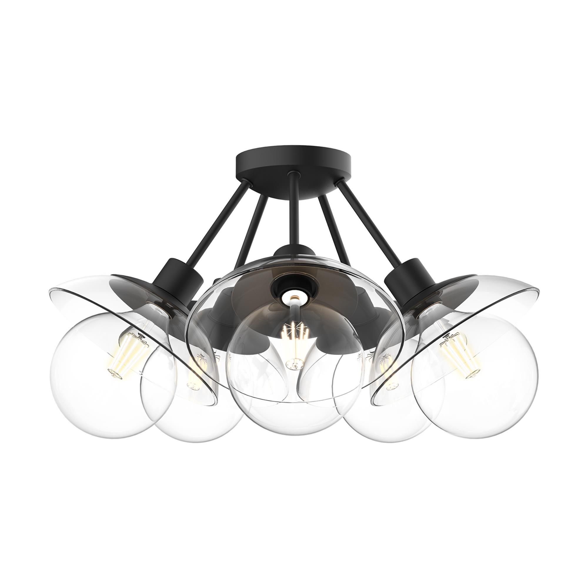 Shown in Matte Black finish and Clear glass