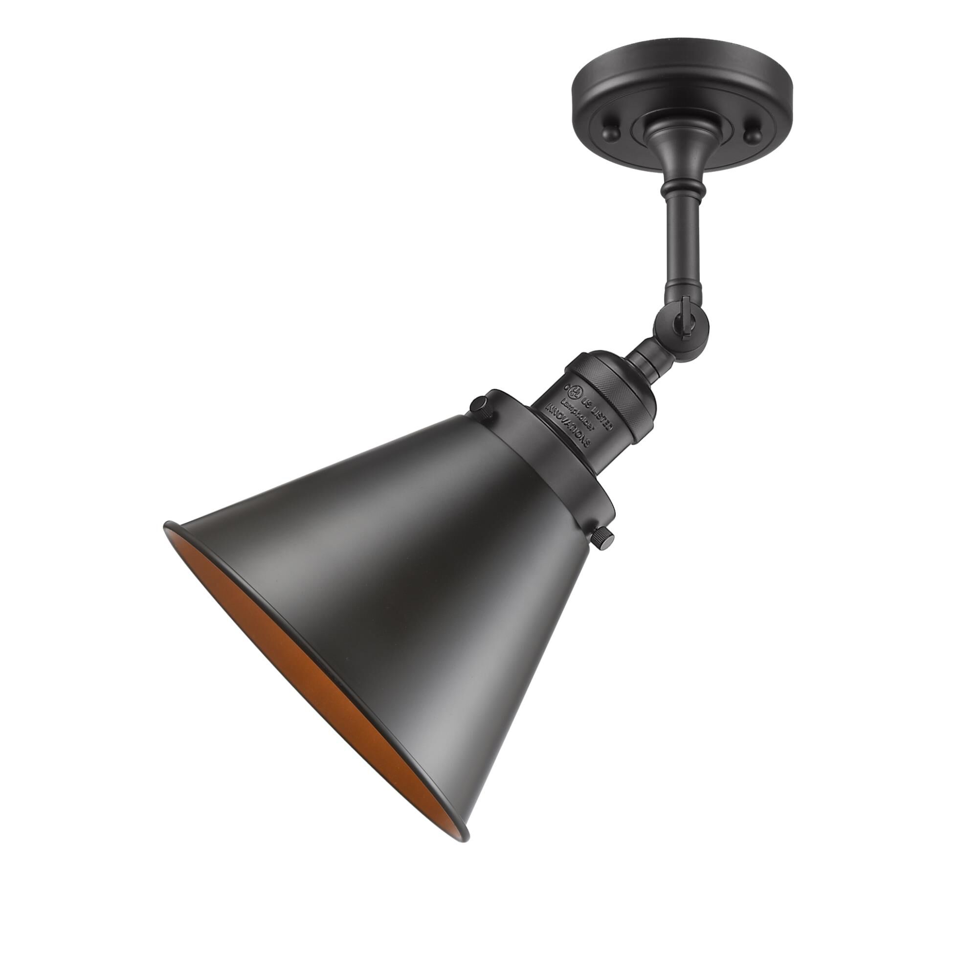 Shown in Oil Rubbed Bronze finish and Metal - Oil Rubbed Bronze - Cone shade