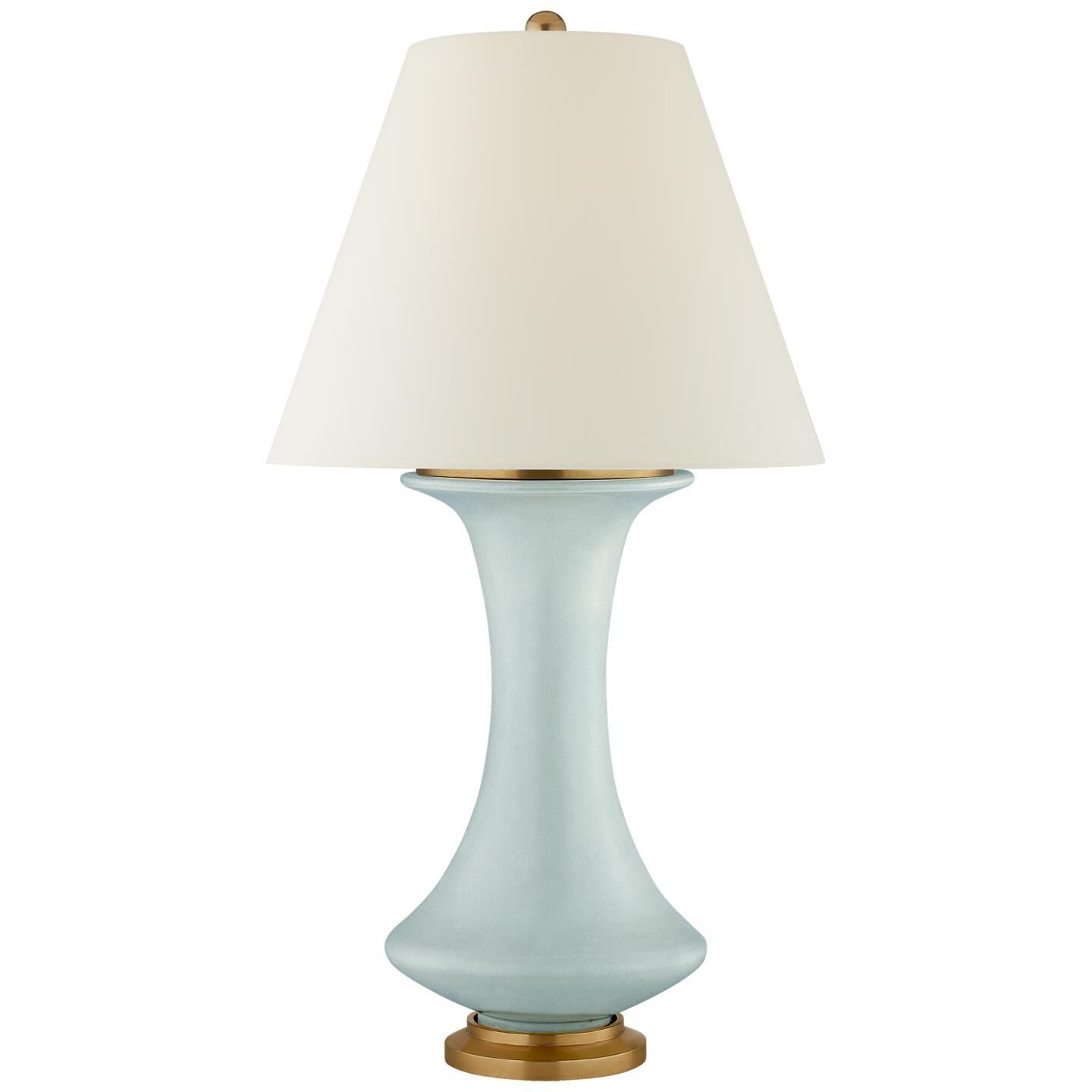 Shown in Matte Sky Blue finish and Natural Percale shade