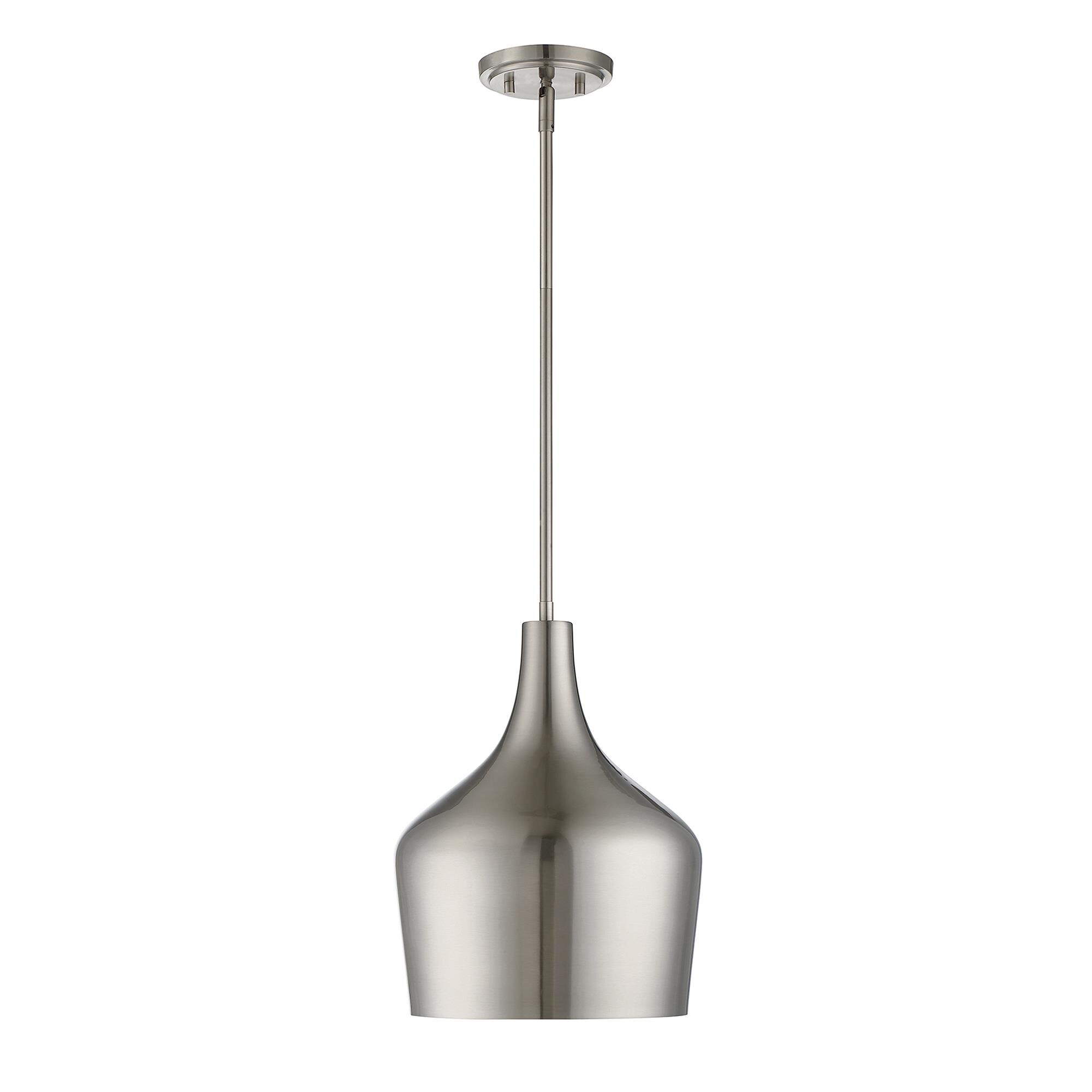 Shown in Brushed Nickel finish and Brushed Nickel Metal shade