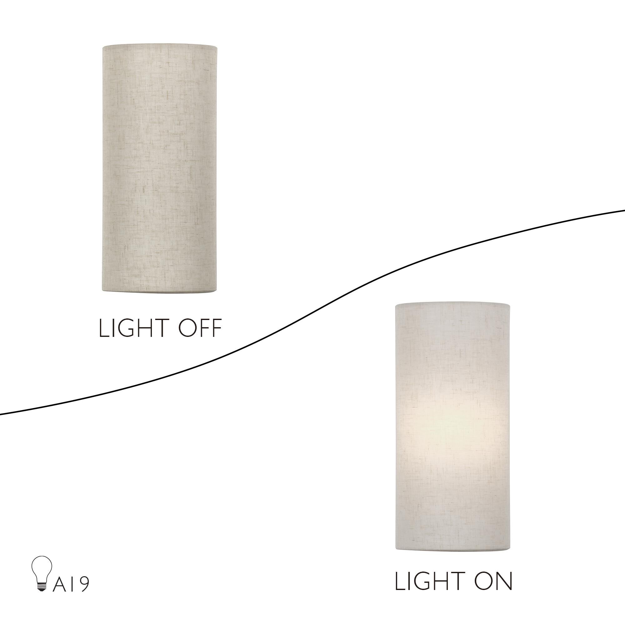 Shown in English Bronze finish and Hand Crafted Oatmeal Color Fabric with White Color Inside shade