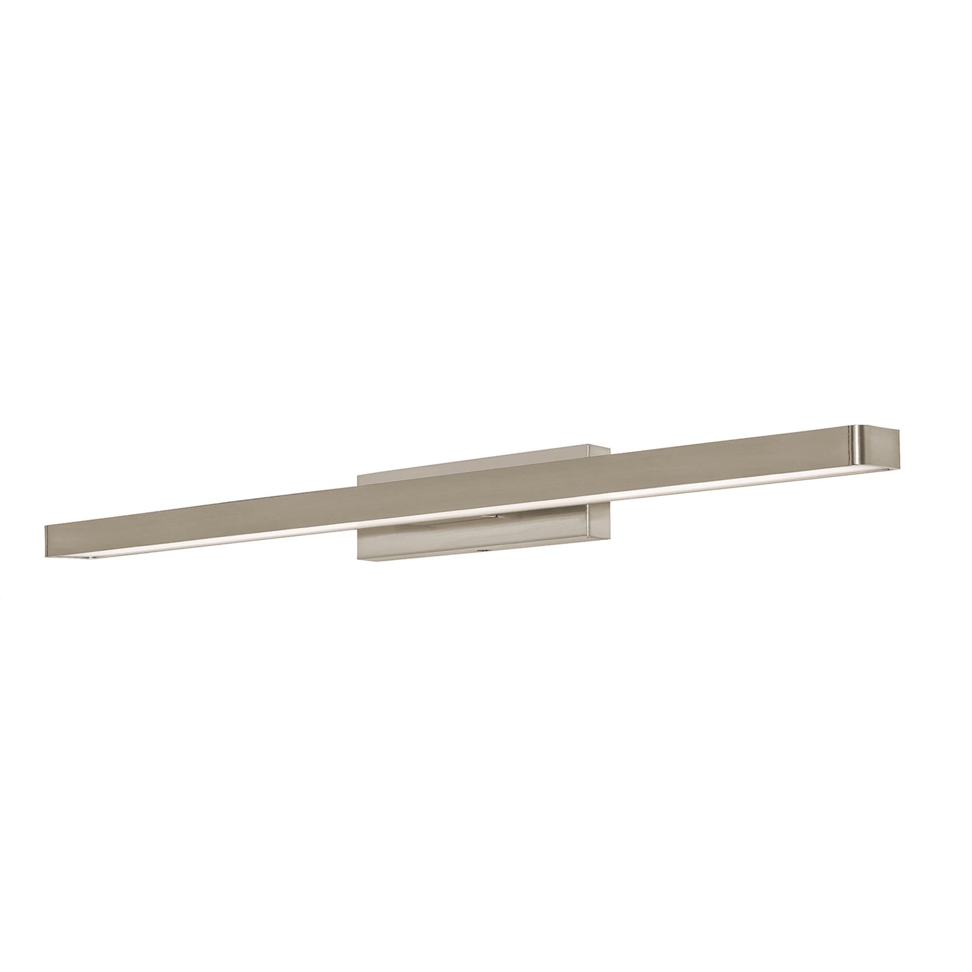 Shown in Satin Nickel finish and White Acrylic shade