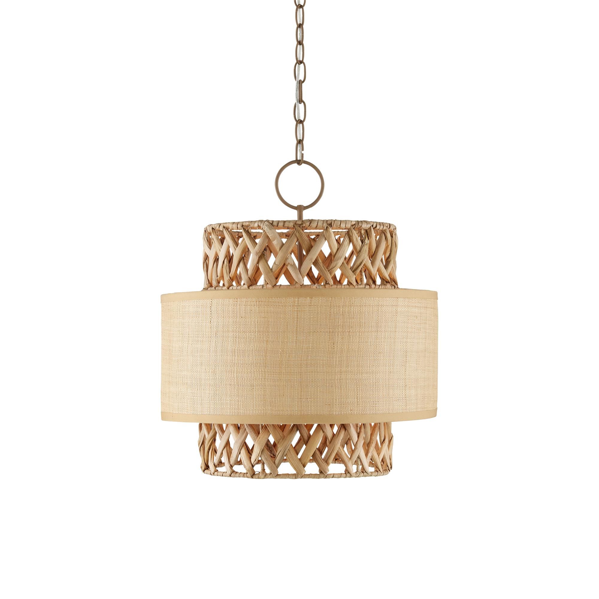 Shown in Khaki/Natural Water Hyacinth finish and Grass Cloth shade