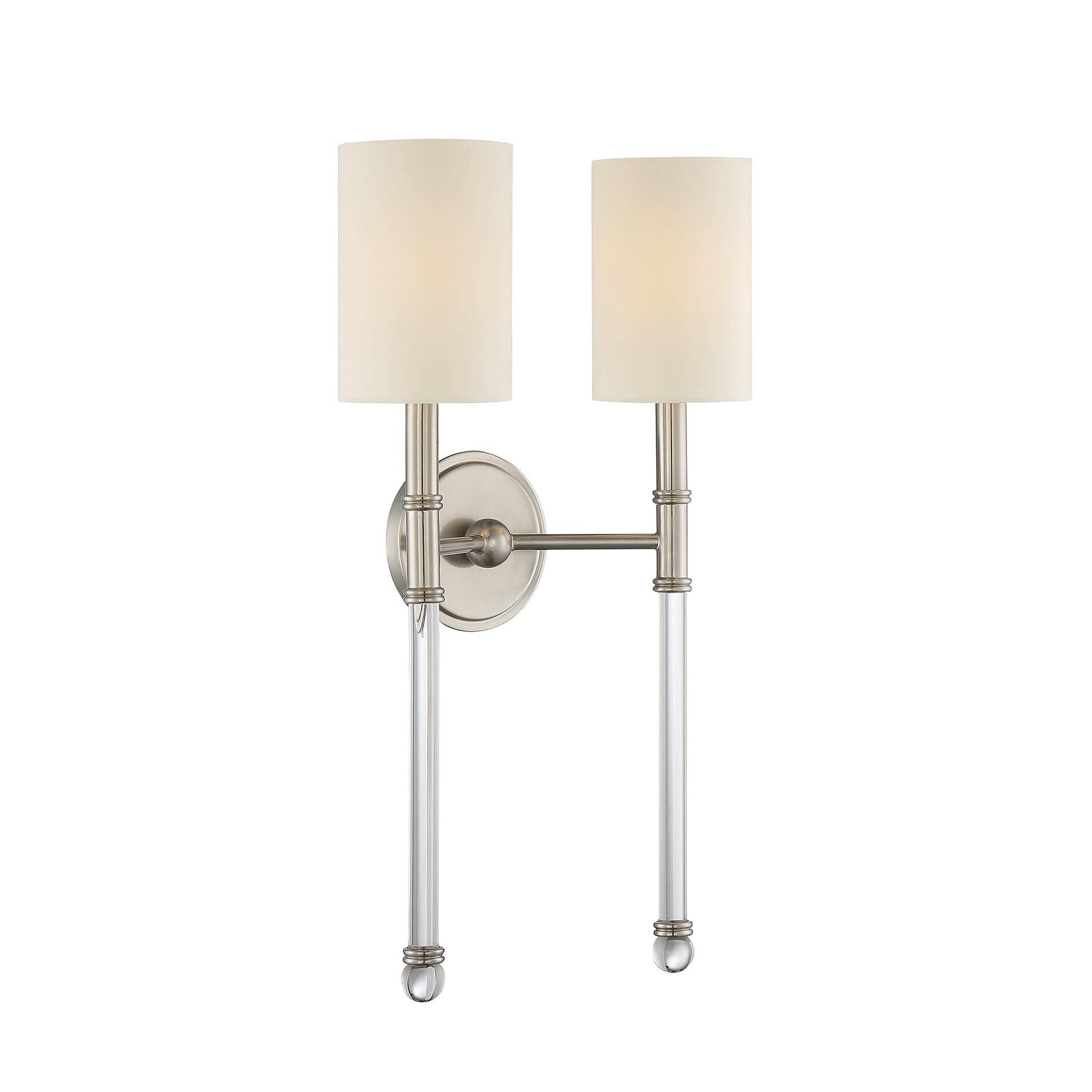 Shown in Satin Nickel finish and Soft White shade