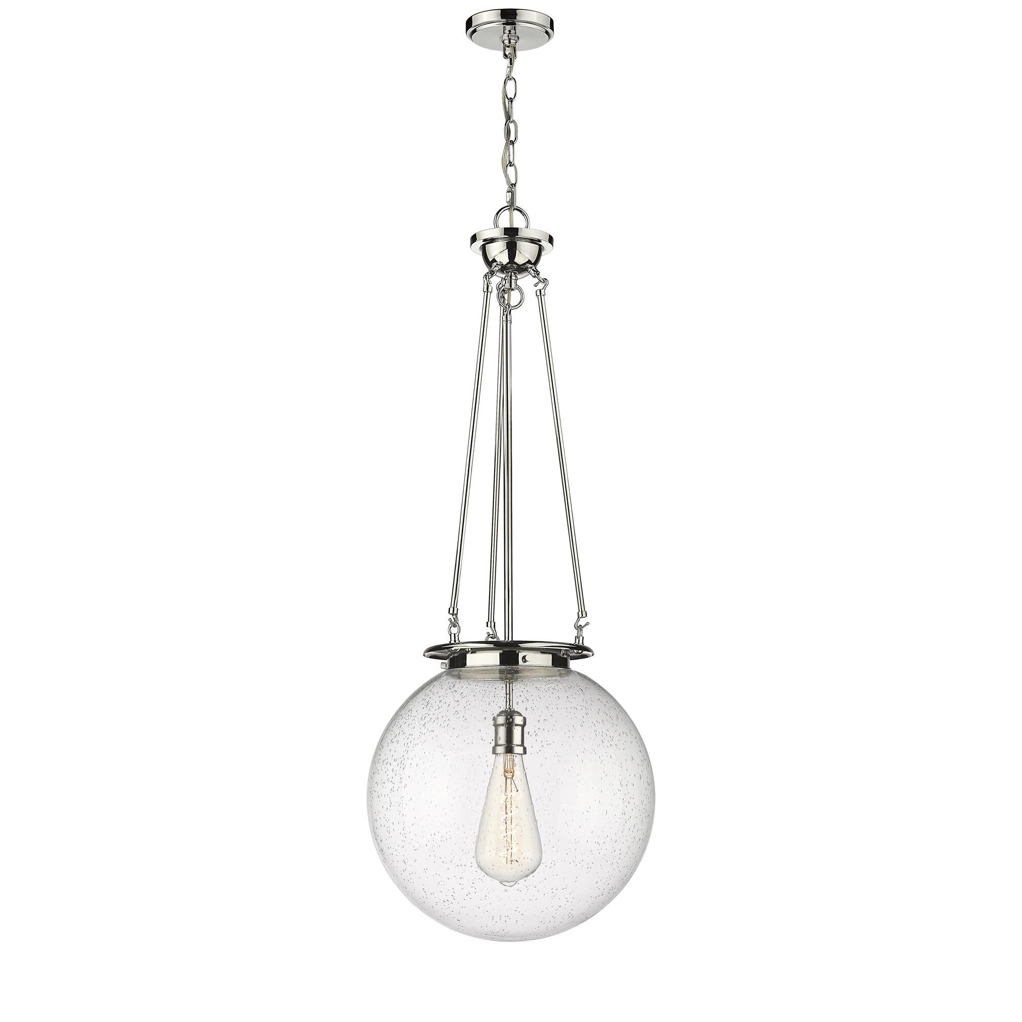 Shown in Polished Nickel finish and Seedy glass