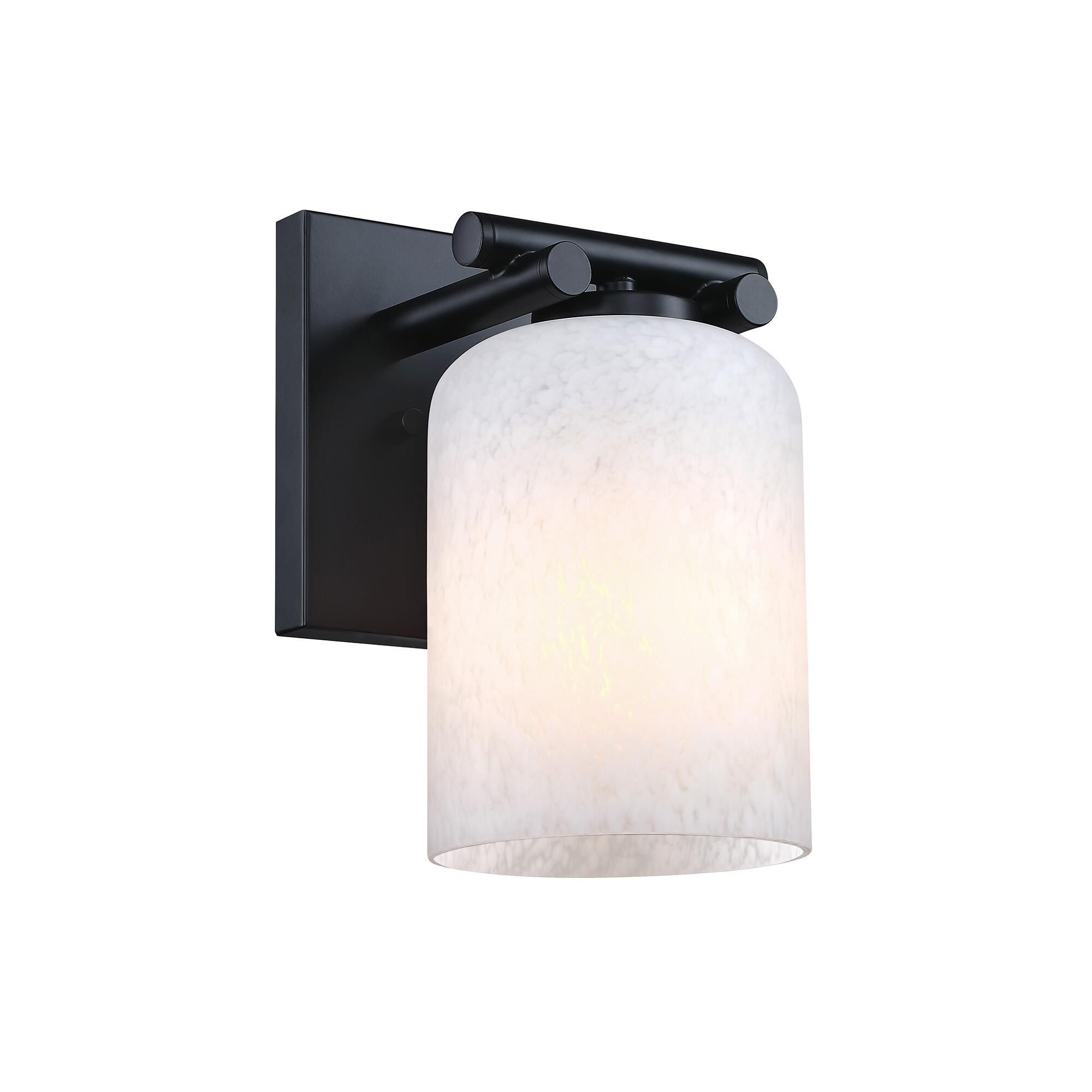 Shown in Matte Black finish and Etched Cloud glass