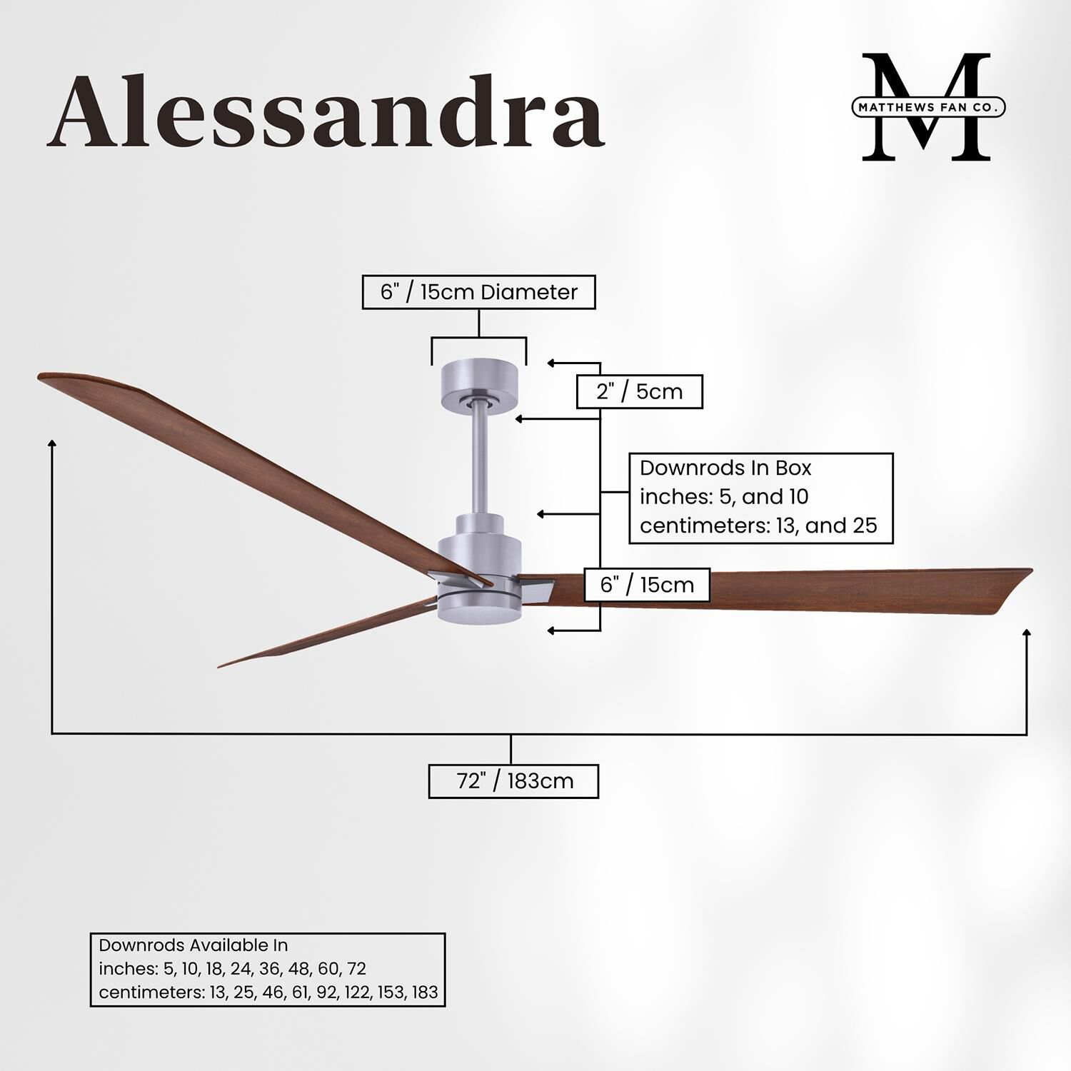 Alessandra 72 Inch Ceiling Fan by Matthews Fan Company