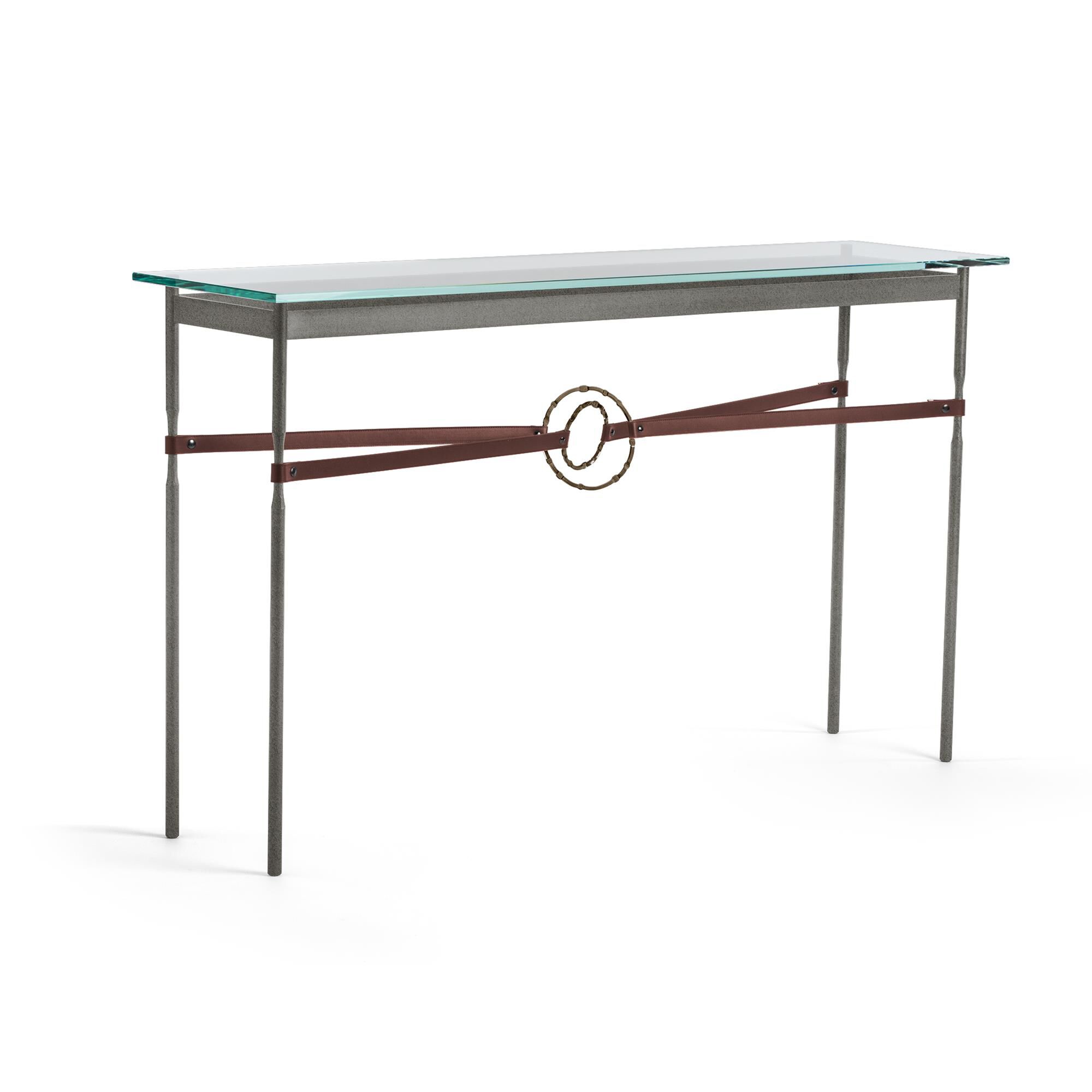 Shown in Natural Iron finish and Bronze with Leather British Brown  accent