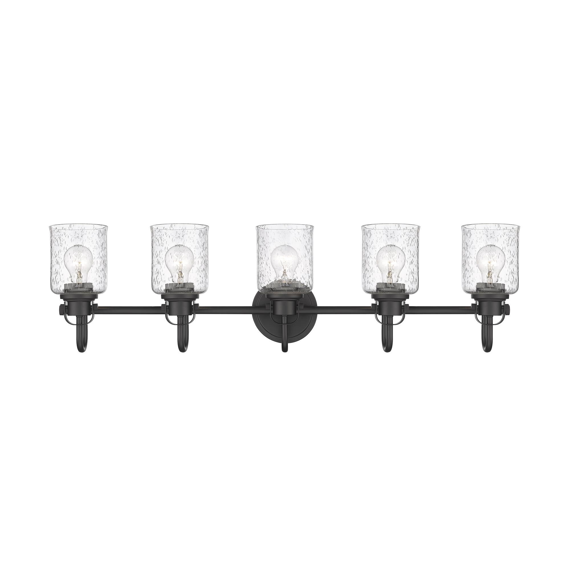 Shown in Matte Black finish and Glass shade