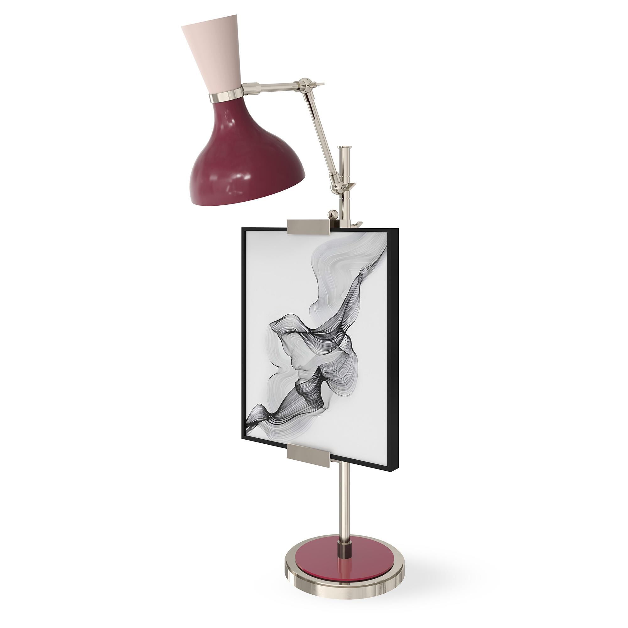 Shown in Polished Nickel finish and Sugar Plum and Rose Water shade
